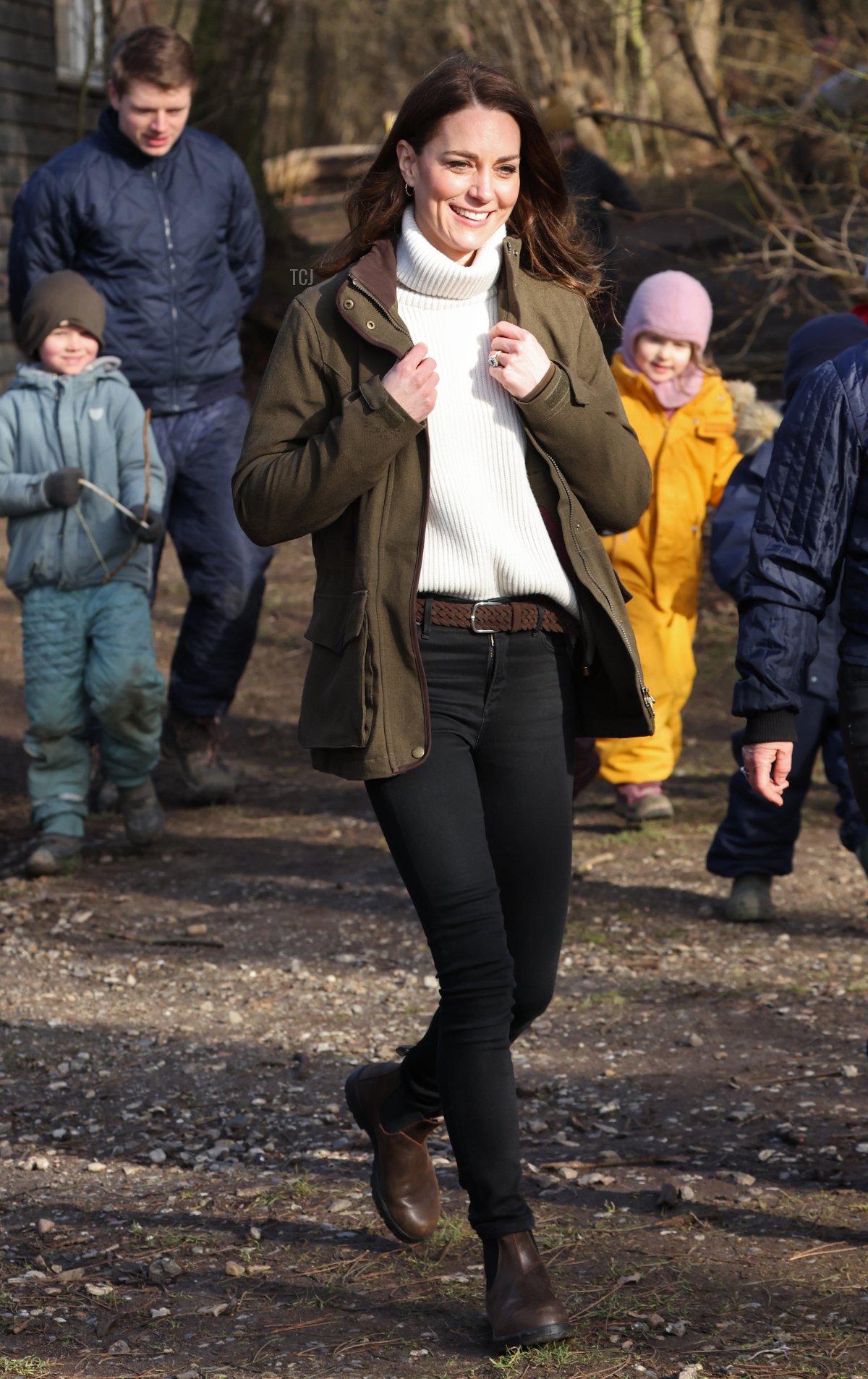 Catherine, Duchess of Cambridge departs Stenurten Forest Kindergarten on February 23, 2022 in Copenhagen