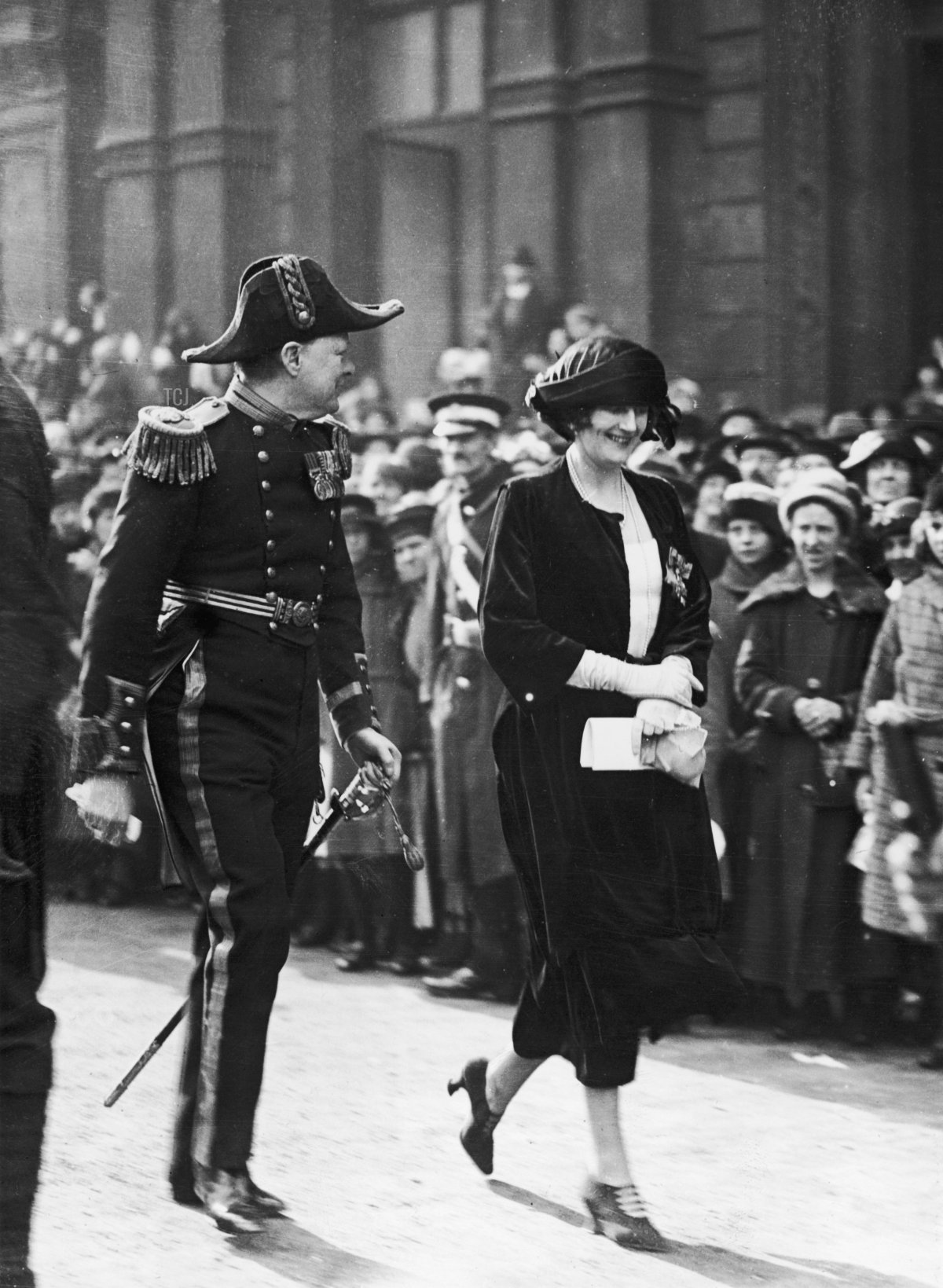 Winston e Clementine Churchill al matrimonio reale, 28 Feb 1922