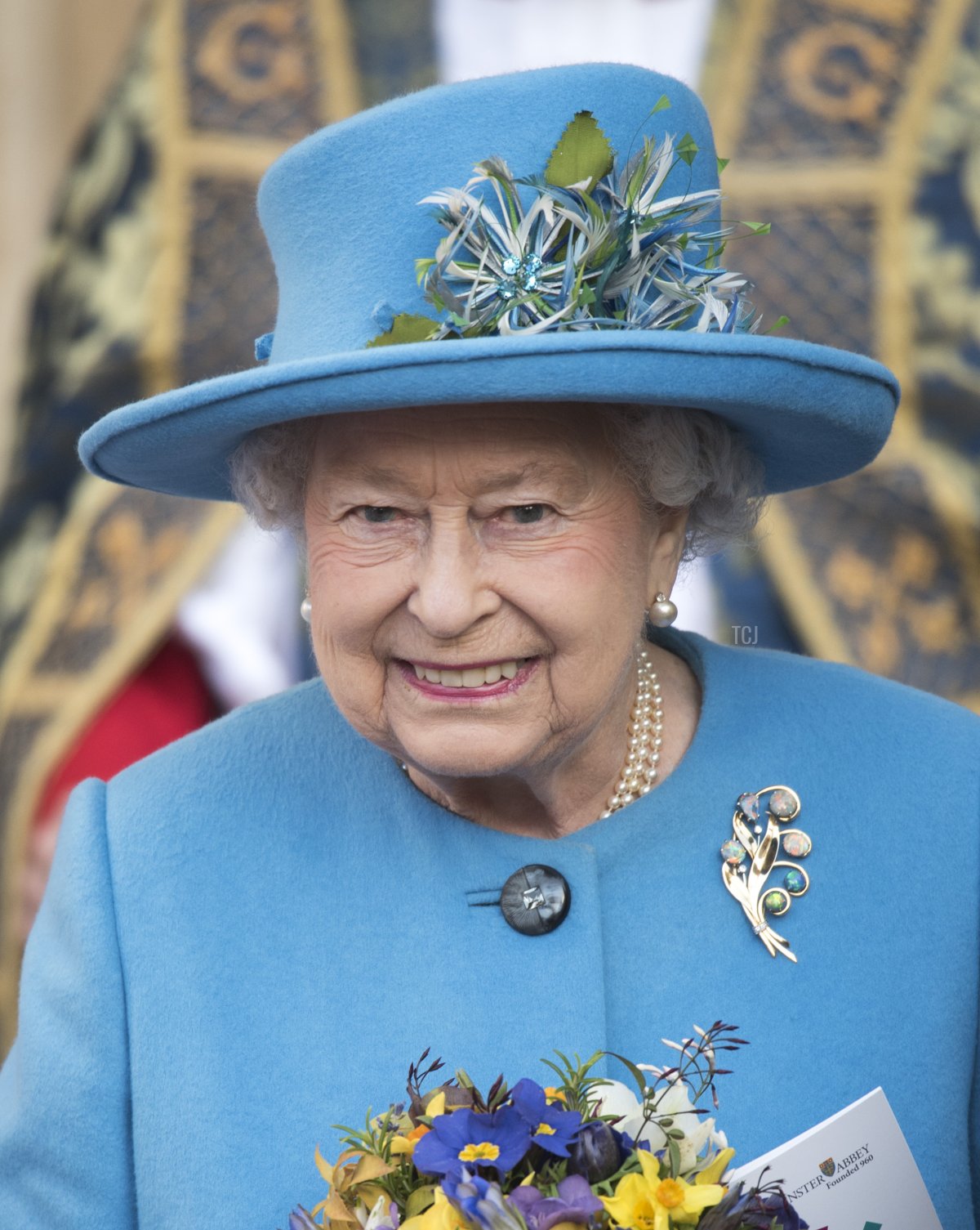 La Regina Elisabetta II sorride mentre lascia il servizio annuale del Commonwealth Day il 14 marzo 2016 all'Abbazia di Westminster, Londra