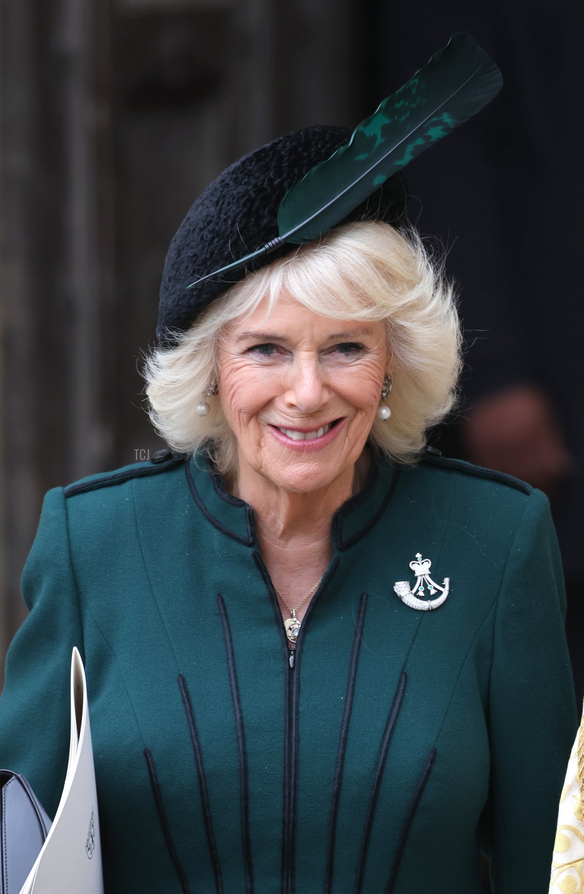 Camilla, Duchessa di Cornovaglia lascia il servizio commemorativo per il Duca di Edimburgo presso l'Abbazia di Westminster il 29 marzo 2022 a Londra, Inghilterra