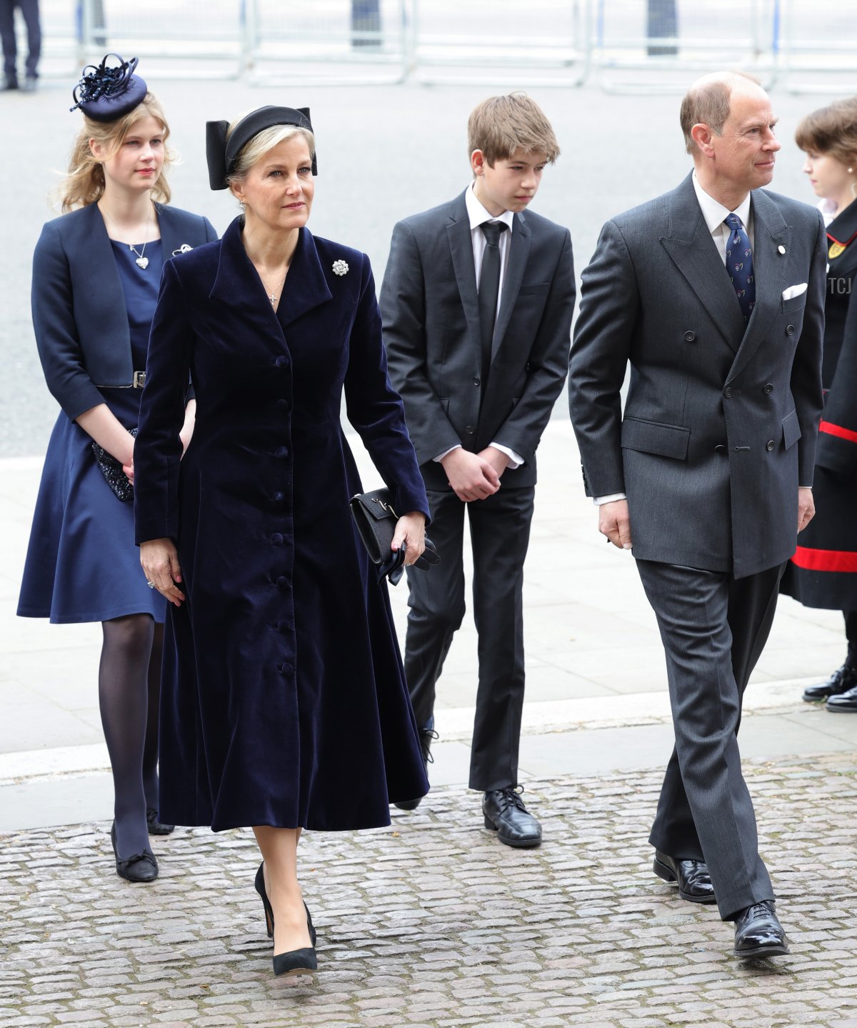 Lady Louise Windsor, Sophie, Contessa di Wessex, James Viscount Severn e il Principe Edoardo, Conte di Wessex partecipano al servizio commemorativo per il Duca di Edimburgo all'Abbazia di Westminster il 29 marzo 2022 a Londra, Inghilterra