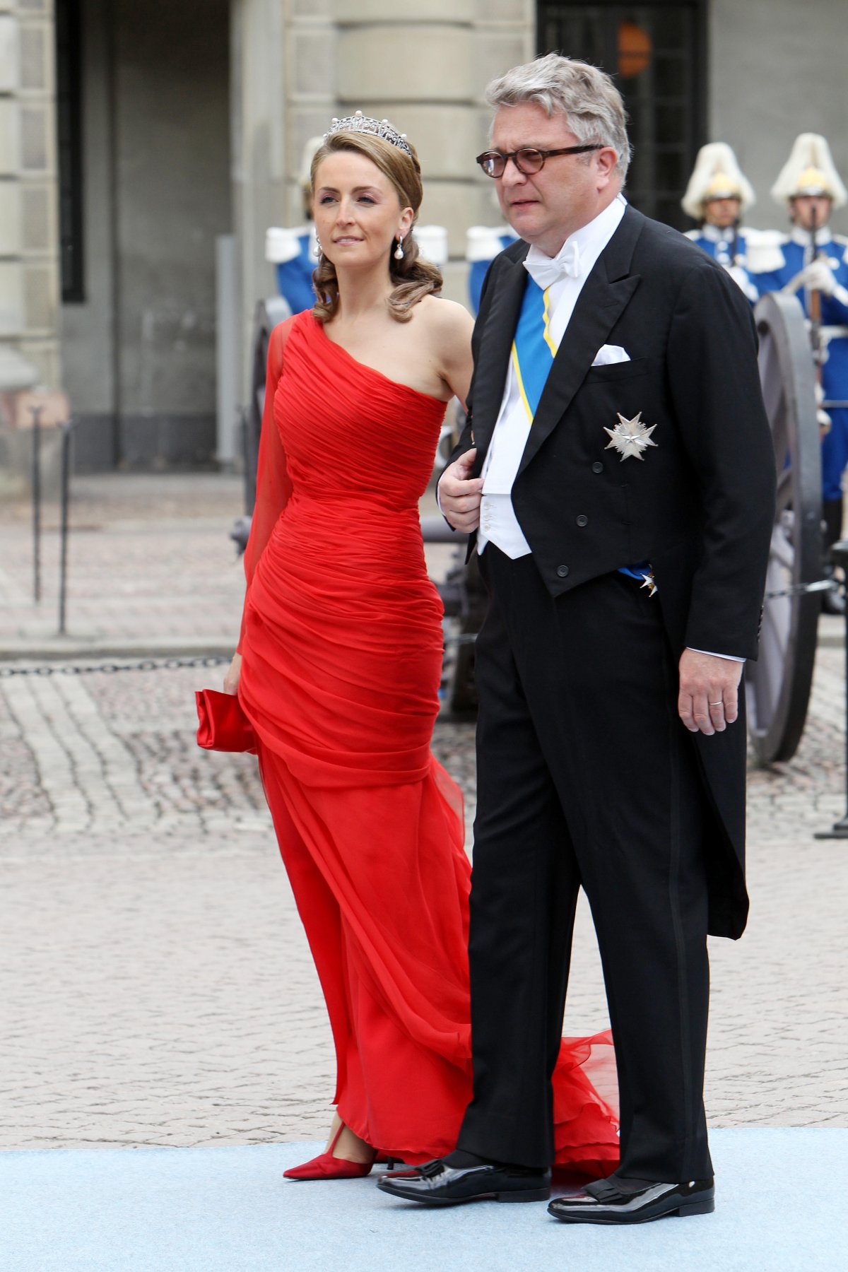 Il Principe Laurent e la Principessa Claire del Belgio partecipano al matrimonio della Principessa Ereditaria Victoria e del Principe Daniel di Svezia il 19 giugno 2010 (Patrick van Katwijk/DPA Picture Alliance Archive/Alamy)