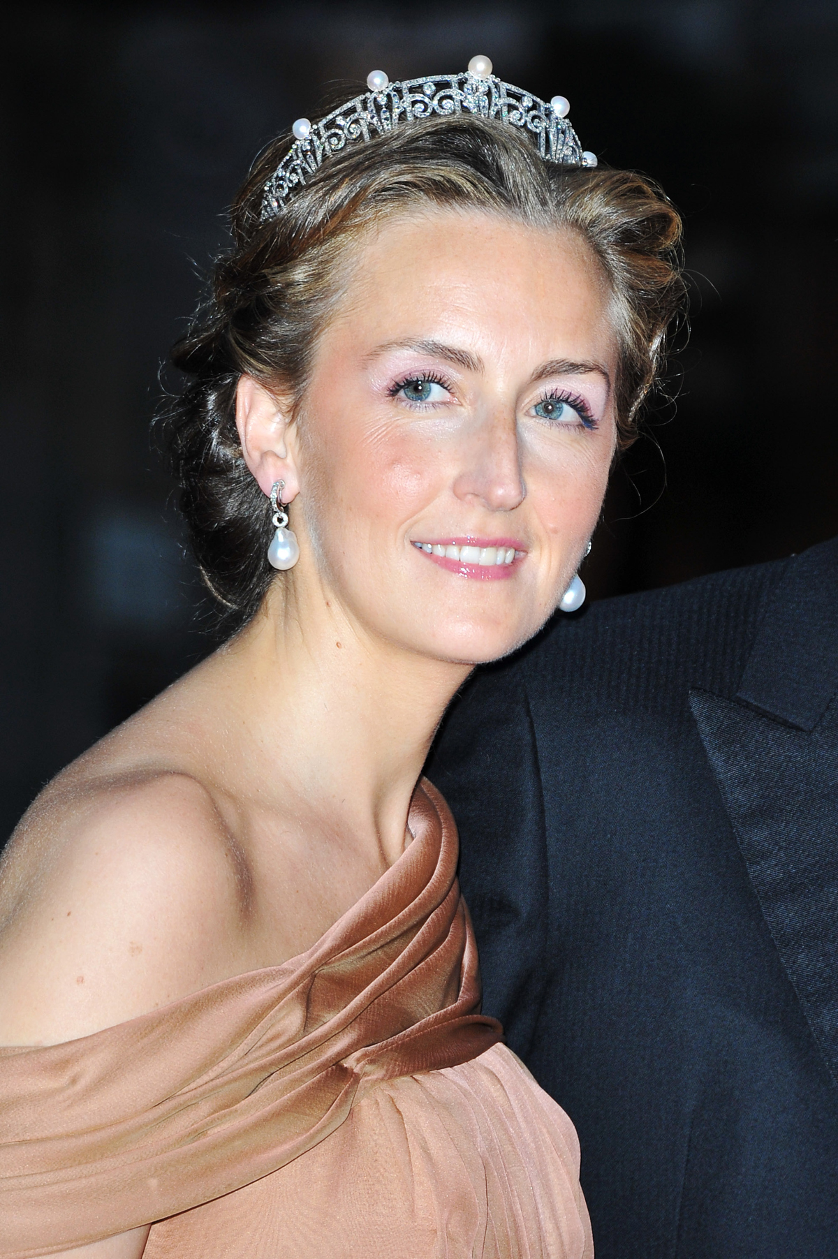 La Principessa Claire del Belgio partecipa a una cena sulle Terrazze dell'Opera dopo il matrimonio del Principe e della Principessa di Monaco il 2 luglio 2011 (Pascal Le Segretain/Getty Images)