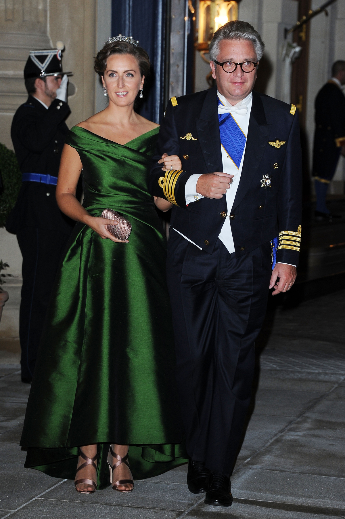 Il Principe Laurent e la Principessa Claire del Belgio partecipano a una cena di gala alla vigilia del matrimonio del Gran Duca Ereditario e della Grande Duchessa Ereditaria di Lussemburgo il 19 ottobre 2012 (Pascal Le Segretain/Getty Images)