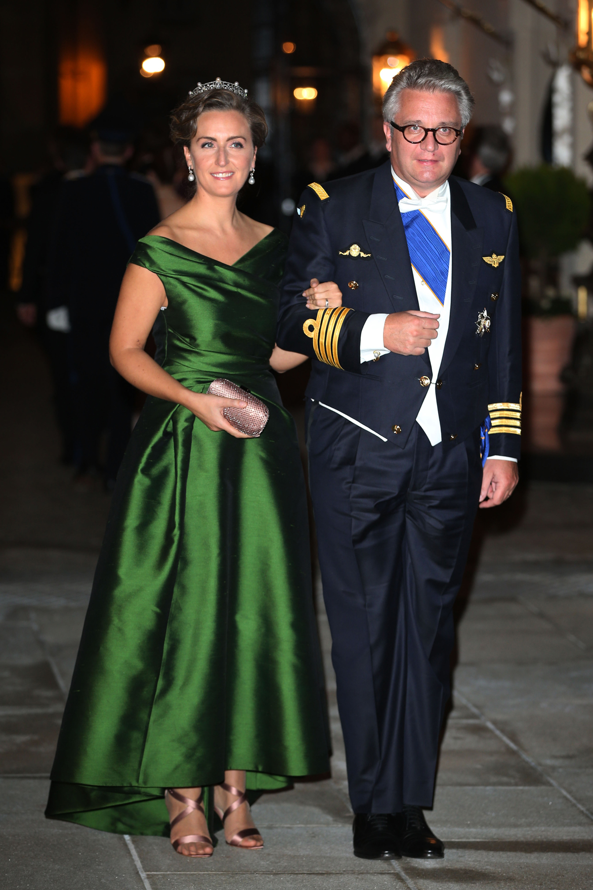 Il Principe Laurent e la Principessa Claire del Belgio partecipano a una cena di gala alla vigilia del matrimonio del Gran Duca Ereditario e della Grande Duchessa Ereditaria di Lussemburgo il 19 ottobre 2012 (Sean Gallup/Getty Images)