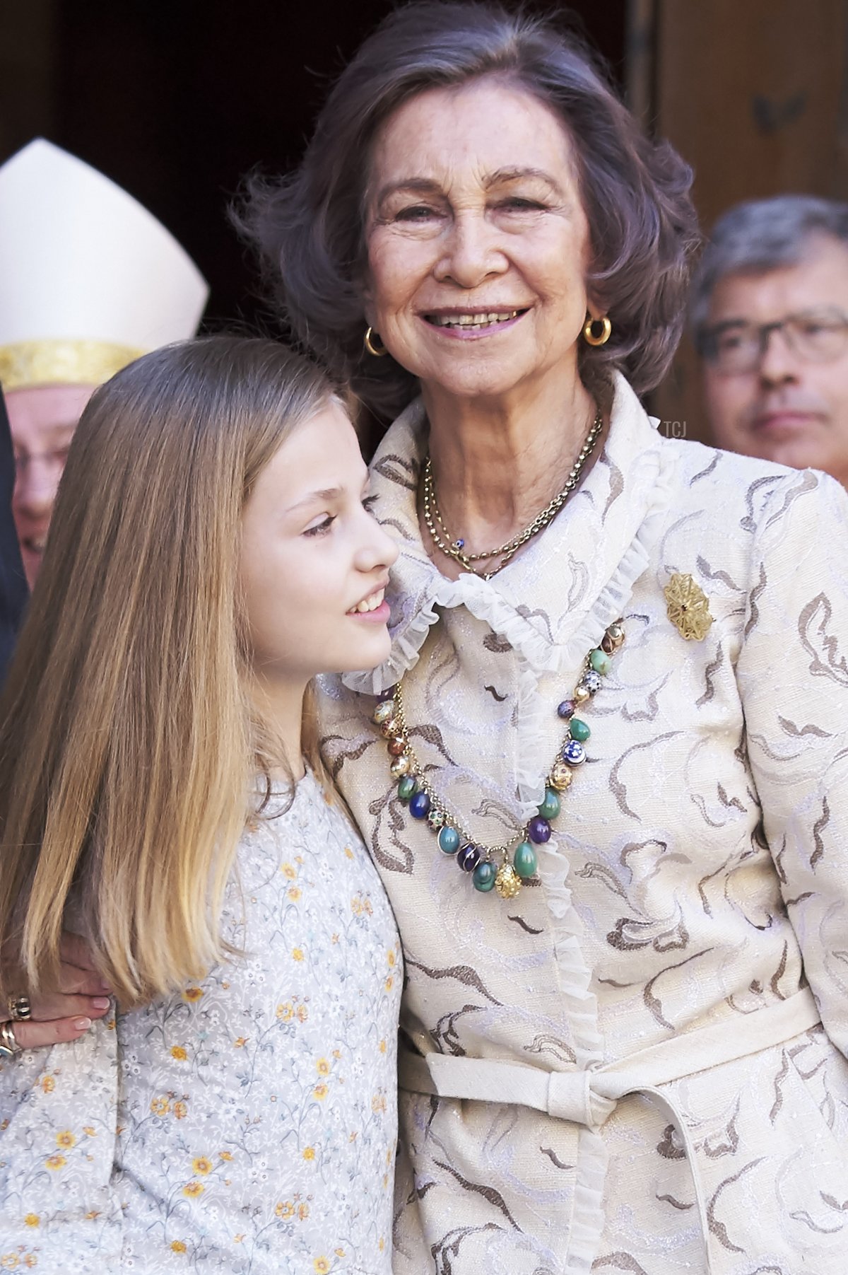 La Regina Sofia e la Principessa Leonor di Spagna partecipano alla Messa di Pasqua il 1 aprile 2018 a Palma di Maiorca