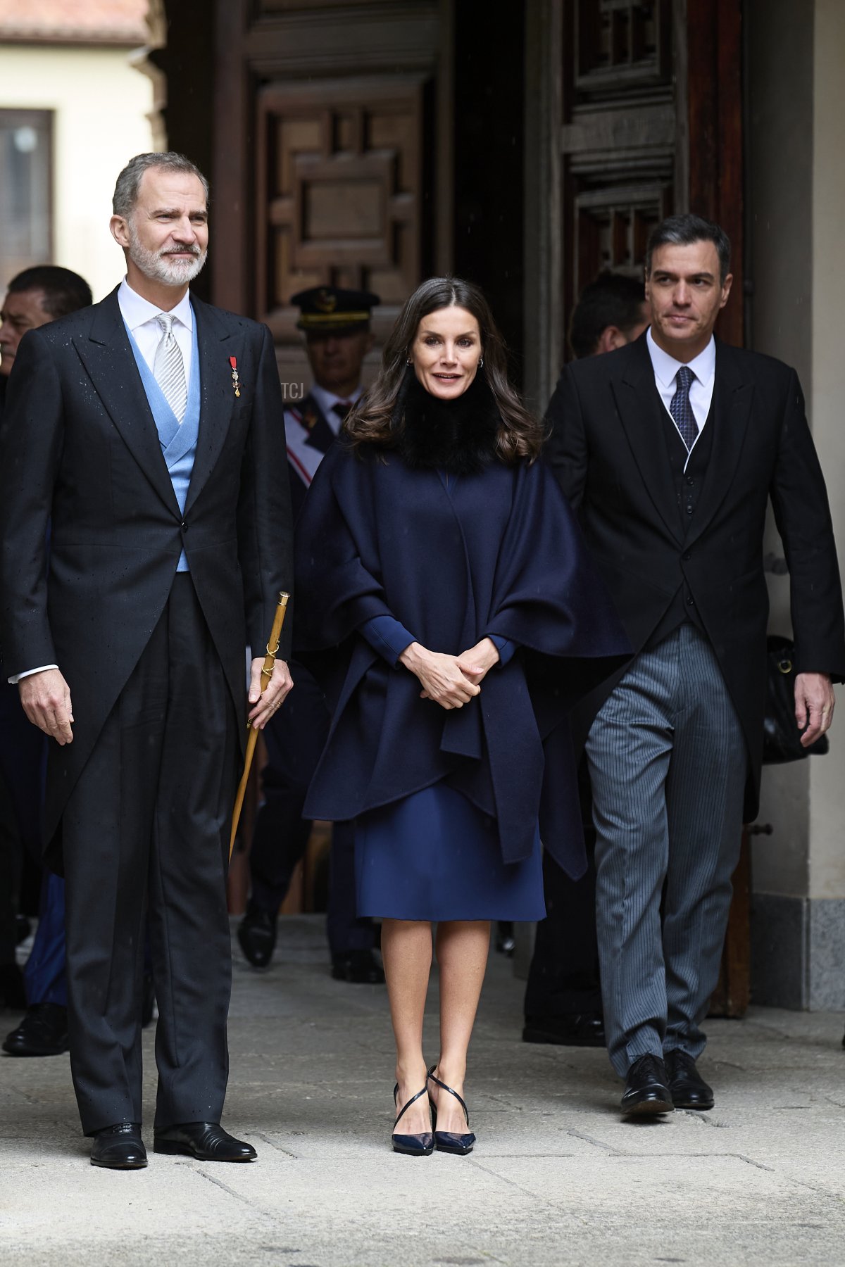 Il Re Felipe VI, la Regina Letizia di Spagna e il Presidente Pedro Sanchez partecipano al Premio Miguel de Cervantes 2021 in lingua spagnola presso l'Università di Alcalá de Henares il 22 aprile 2022