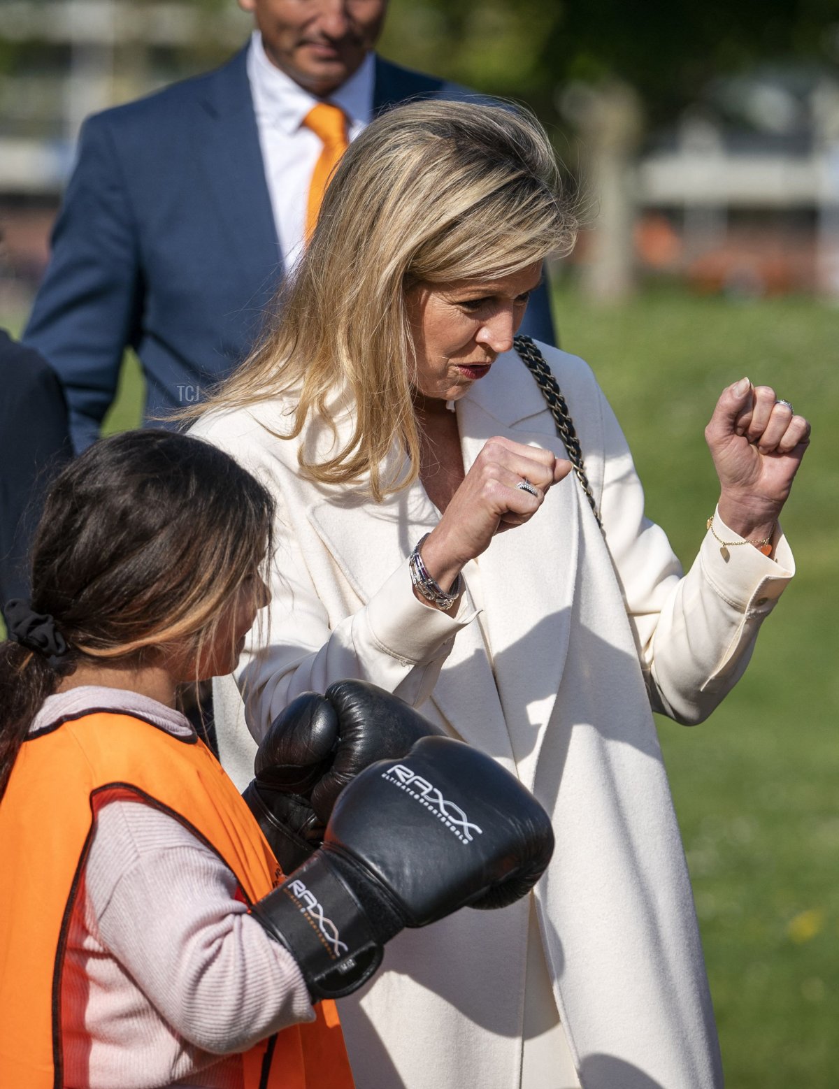 La Regina Maxima partecipa al King's Breakfast durante l'apertura nazionale della decima edizione dei King's Games a Delft, il 22 aprile 2022