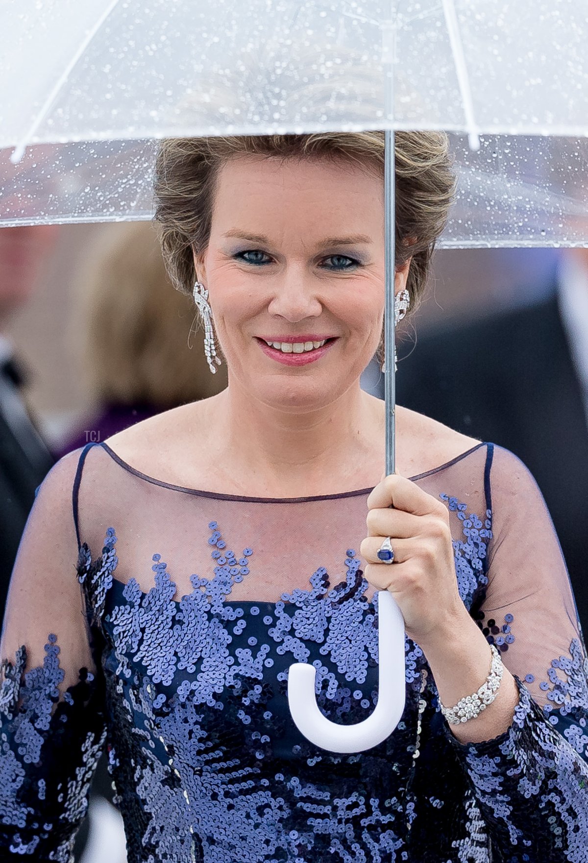 La regina Mathilde del Belgio all'Opera House per la celebrazione degli 80 anni di re Harald e regina Sonja di Norvegia il 10 maggio 2017 a Oslo, Norvegia