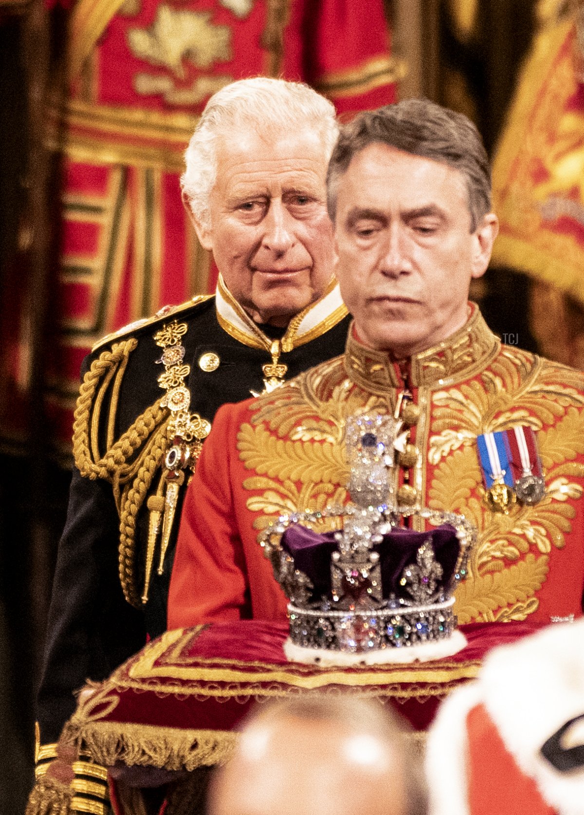 Il Principe Carlo durante la processione nella Galleria Reale per l'apertura cerimoniale del Parlamento.