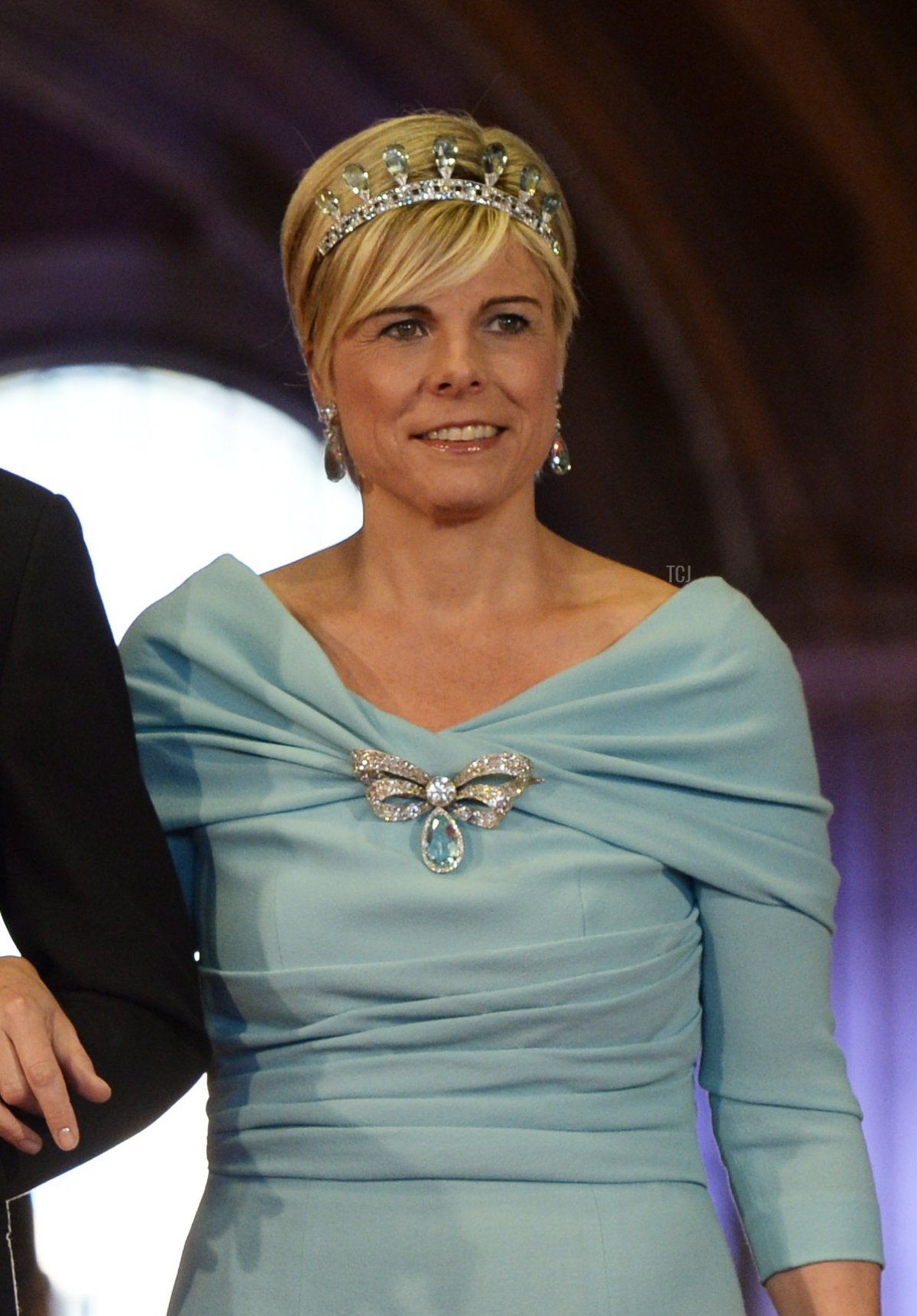 La principessa Laurentien dei Paesi Bassi arriva per partecipare a una cena organizzata dalla regina Beatrix dei Paesi Bassi alla vigilia della sua abdicazione al Rijksmuseum il 29 aprile 2013 ad Amsterdam, Paesi Bassi