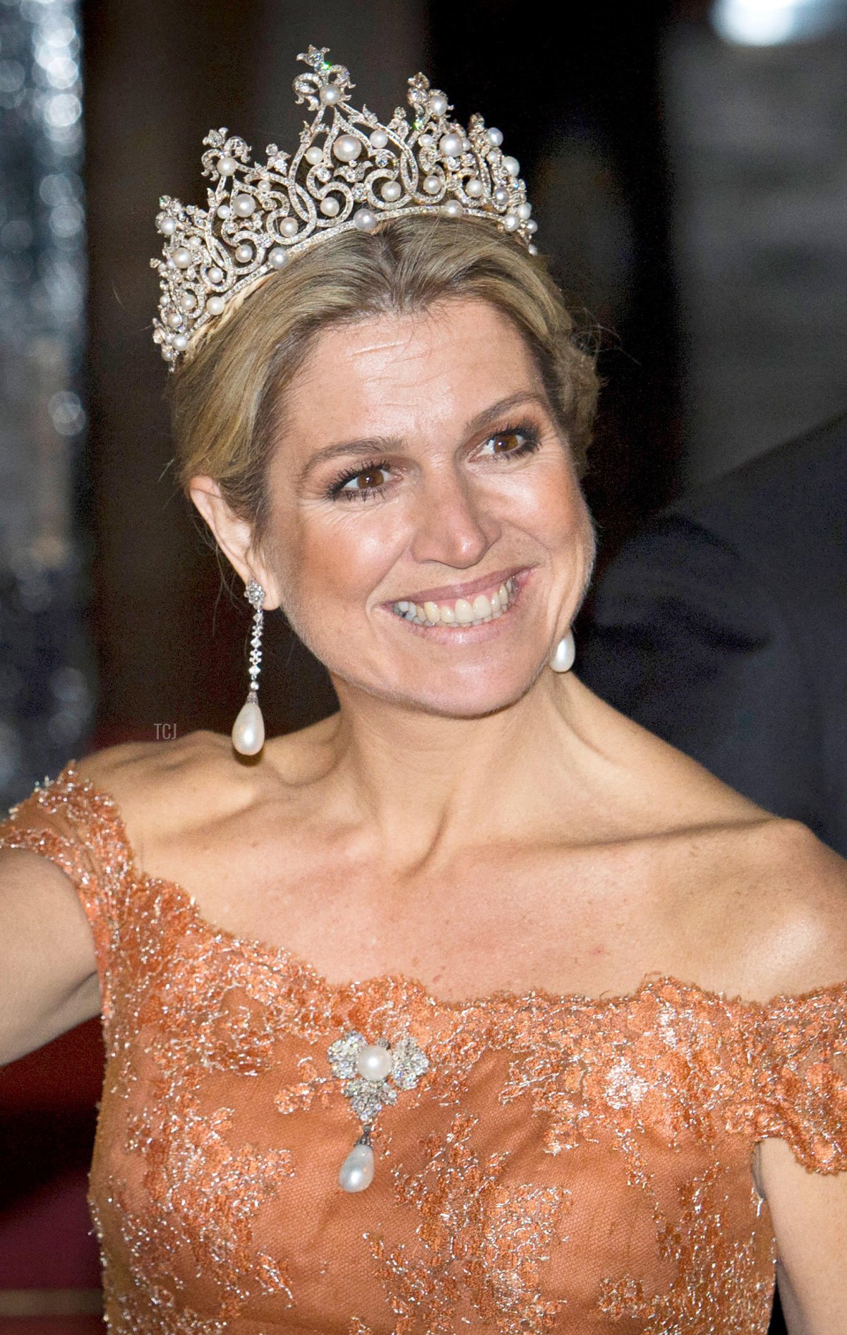 Il Re Willem-Alexander e la Regina Máxima dei Paesi Bassi partecipano a una cena di gala per il Corpo Diplomatico al Palazzo Reale di Amsterdam, Paesi Bassi, 24 giugno 2015