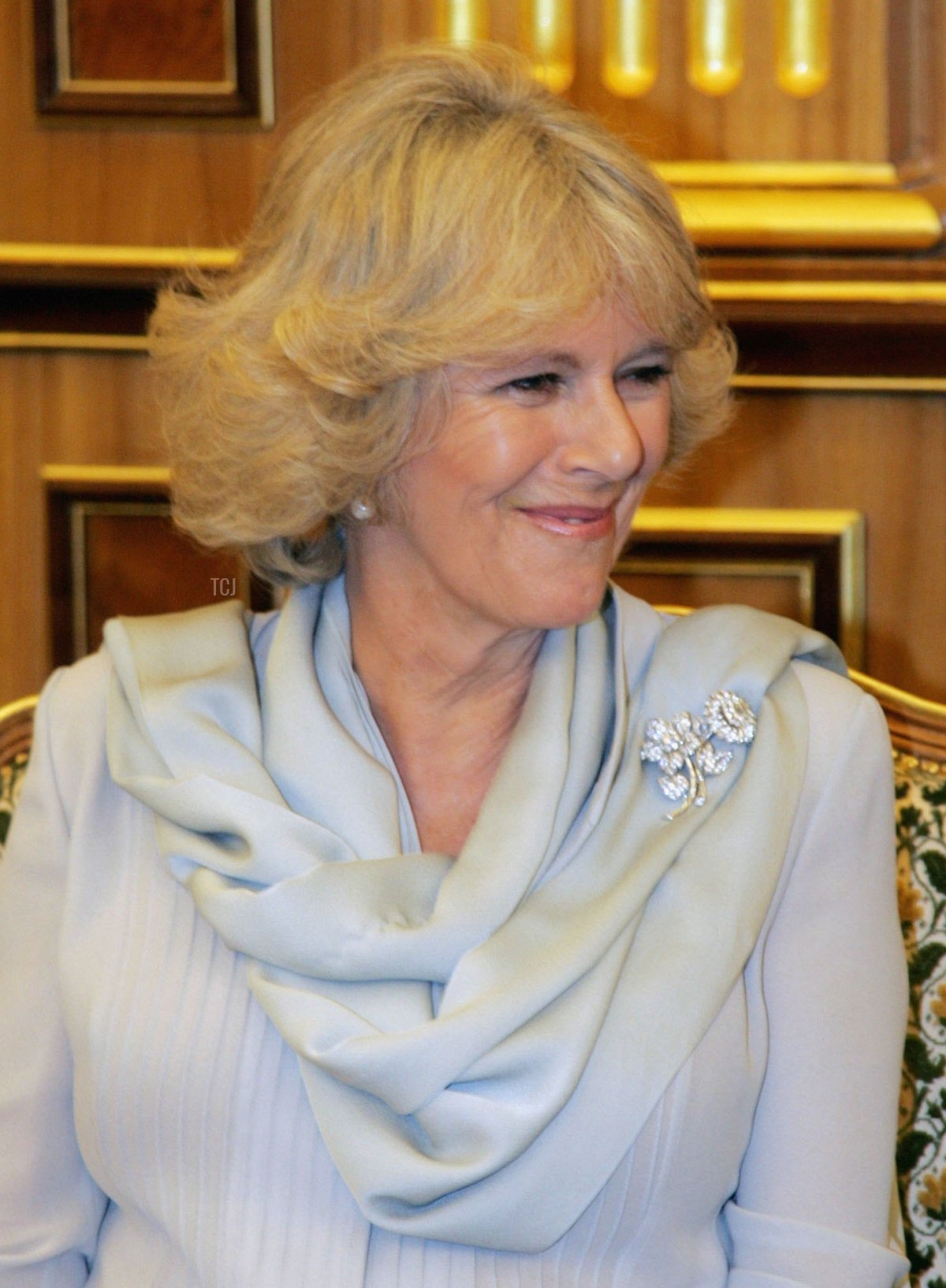 Sua Altezza Reale Camilla, Duchessa di Cornovaglia, visita il Re Abdullah dell'Arabia Saudita durante il sesto giorno del loro tour ufficiale di 12 giorni che visitava Egitto, Arabia Saudita e India, il 25 marzo 2006 a Riyadh, Arabia Saudita