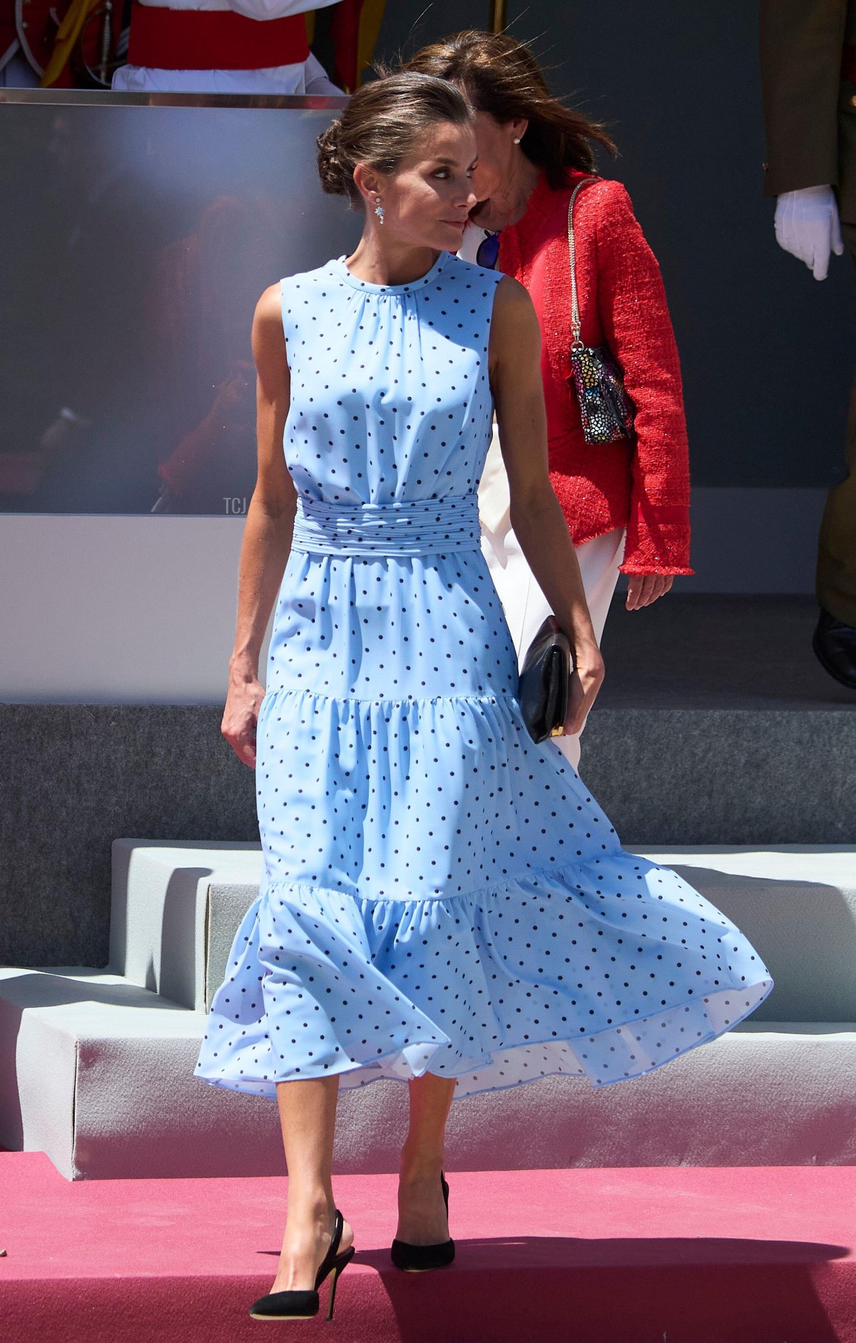 Queen Letizia of Spain attends Armed Forces Day on May 28, 2022 in Huesca, Spain