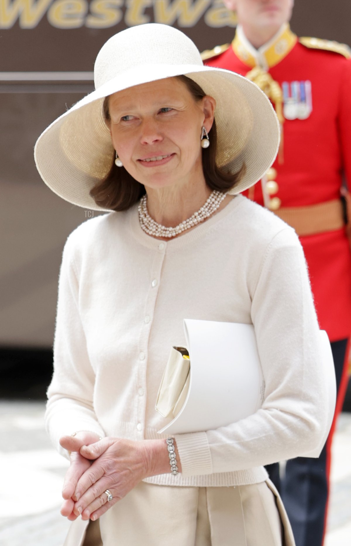 Lady Sarah Chatto e Arthur Chatto arrivano per la reception del Lord Mayor per il Servizio Nazionale di Ringraziamento al Guildhall il 03 Giugno 2022 a Londra, Inghilterra