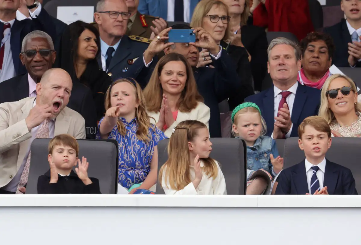 Zara Tindall e Mike Tindall durante il Platinum Pageant