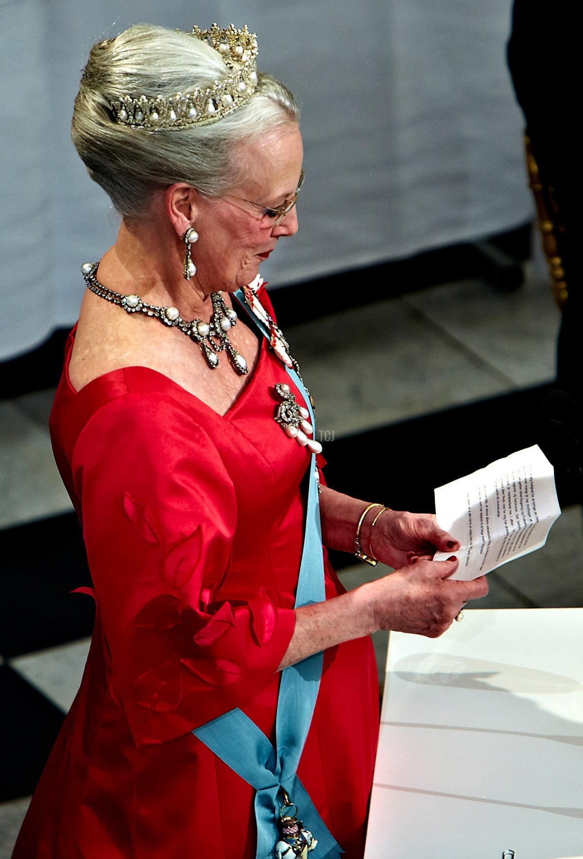 La regina Margrethe di Danimarca parla mentre partecipa ai festeggiamenti per il 70esimo compleanno della regina - Giorno 1 il 13 aprile 2010 a Copenaghen, Danimarca