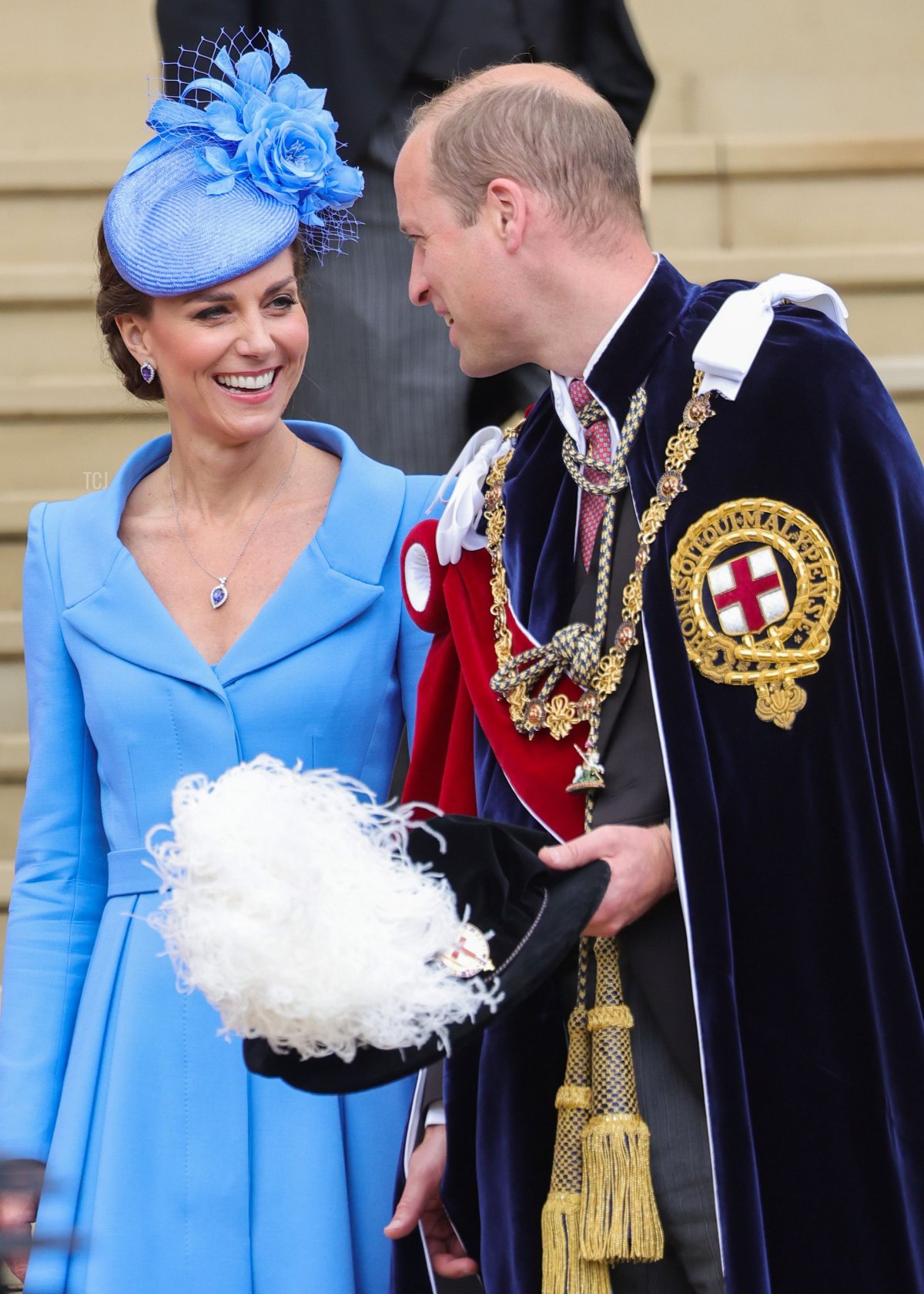 Catherine, Duchessa di Cambridge e il Principe William, Duca di Cambridge, partecipano al servizio dell'Ordine Della Giarrettiera presso la Cappella di San Giorgio il 13 Giugno 2022 a Windsor, Inghilterra