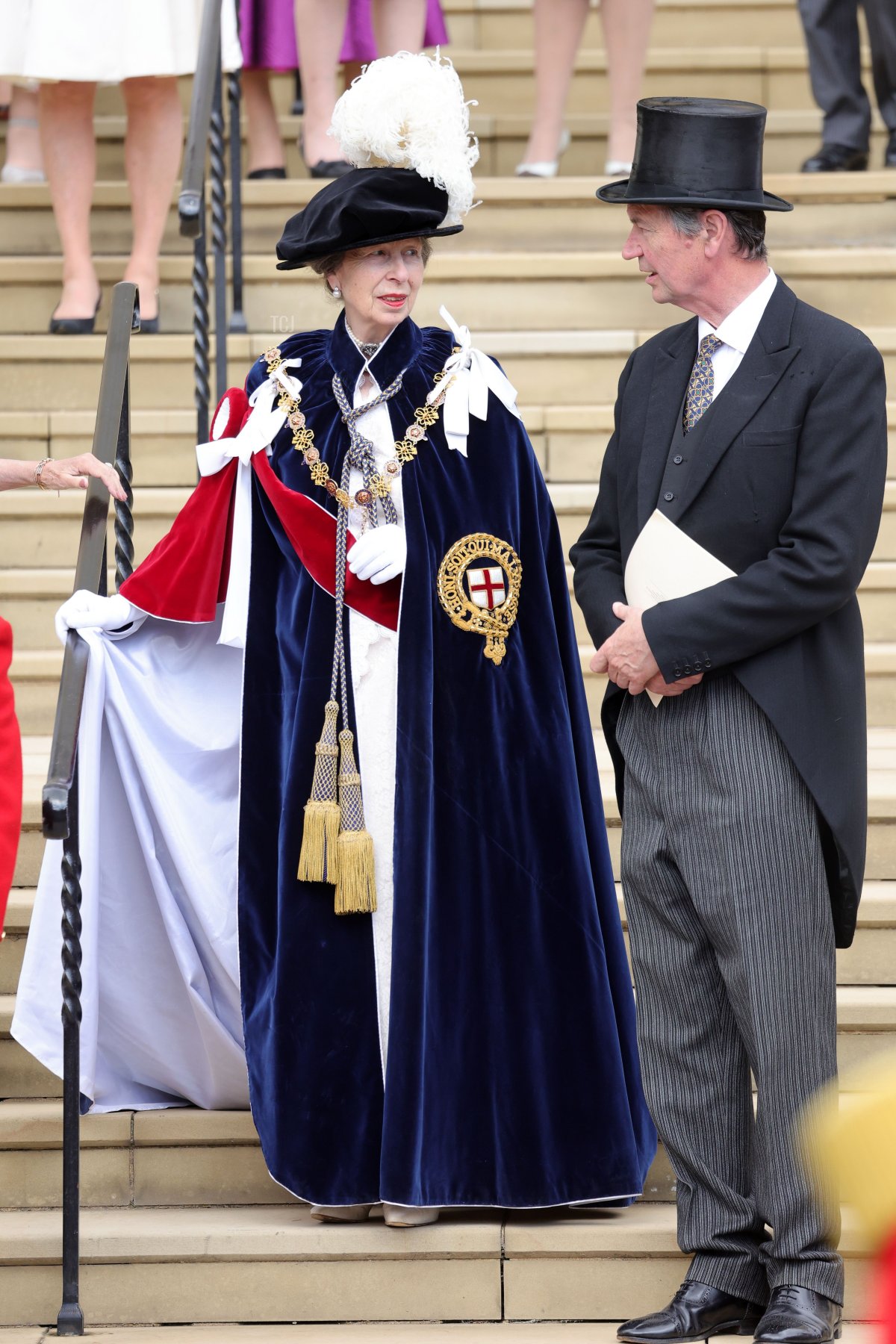 La Principessa Anna - Principessa Reale partecipa al servizio dell'Ordine Della Giarrettiera presso la Cappella di San Giorgio il 13 Giugno 2022 a Windsor, Inghilterra