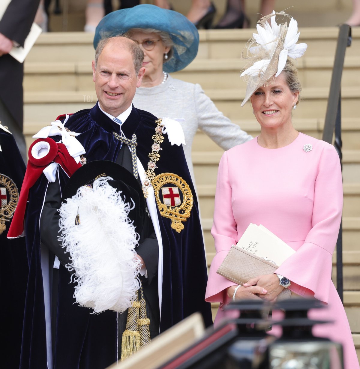 Il Principe Edoardo, Conte di Wessex e Sophie, Contessa di Wessex partecipano al servizio dell'Ordine Della Giarrettiera presso la Cappella di San Giorgio il 13 Giugno 2022 a Windsor, Inghilterra