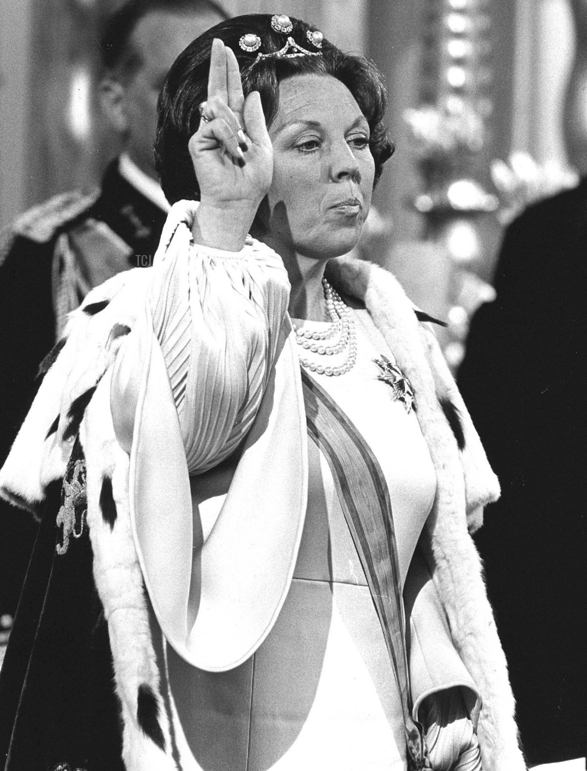 Dutch Queen Beatrix takes part in her coronation in Amsterdam on 30 April 1980