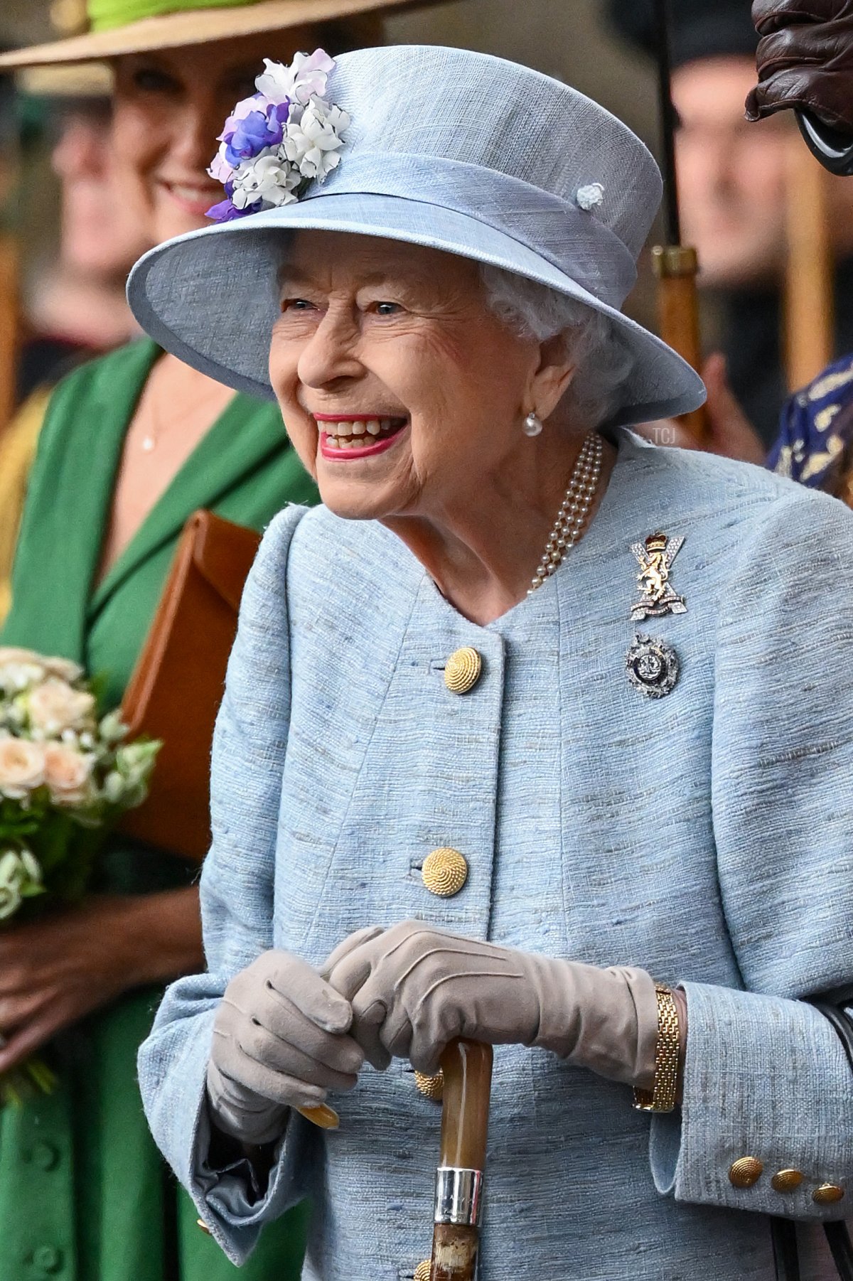 La Regina Elisabetta II durante la Cerimonia delle Chiavi a Holyroodhouse il 27 Giugno 2022 a Edimburgo, Scozia