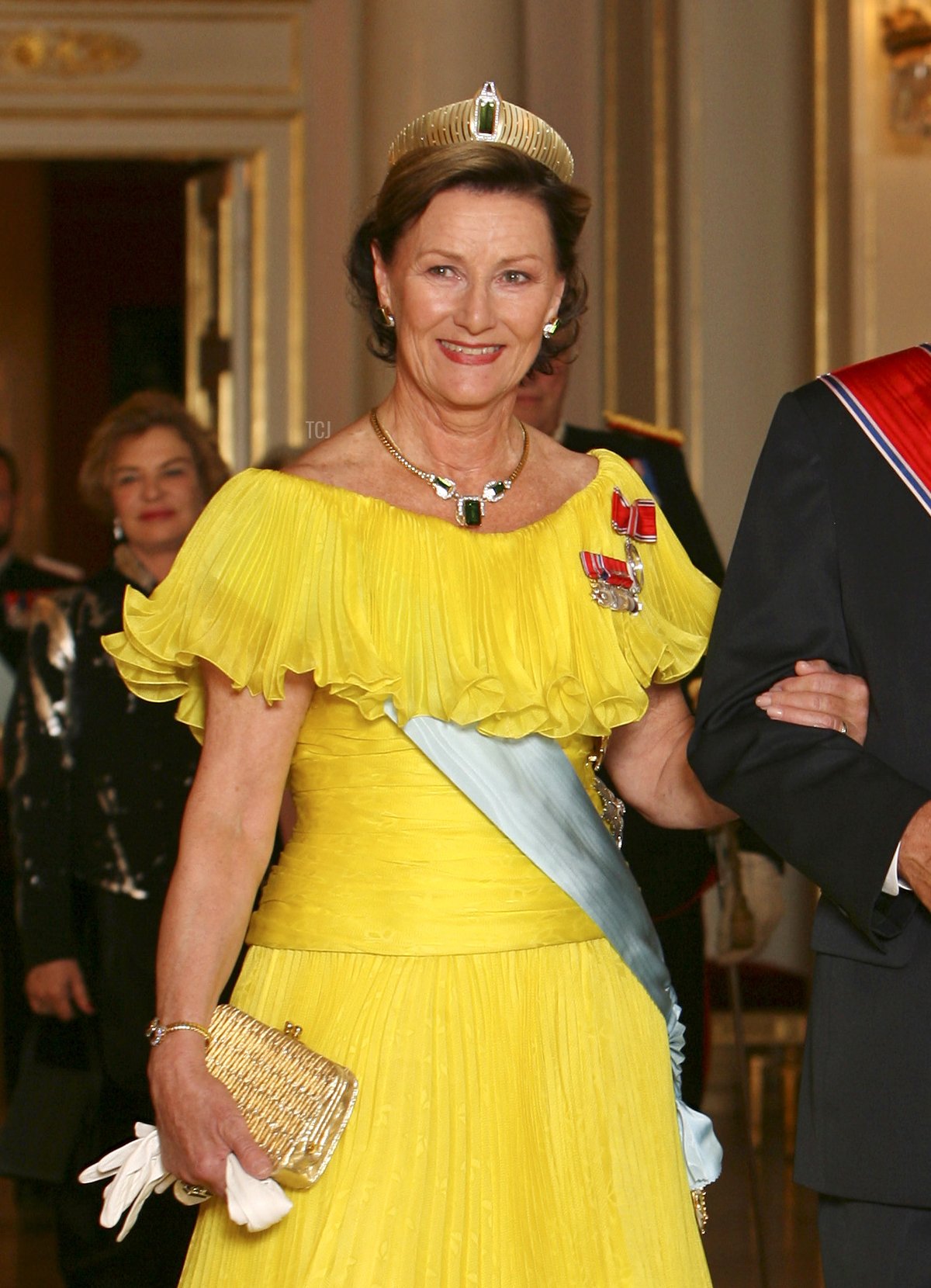 La Regina Sonja e il Presidente brasiliano Luiz Inacio Lula da Silva arrivano per una cena di gala al Palazzo Reale di Oslo il 13 settembre 2007