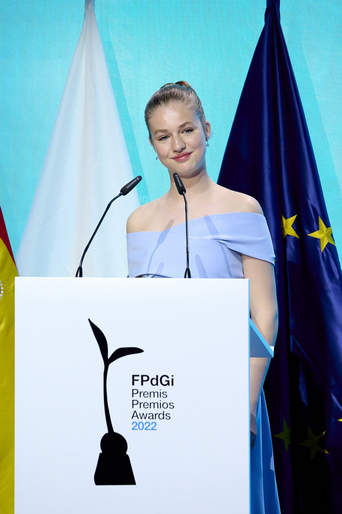 La Principessa Leonor di Spagna partecipa ai premi della Fondazione 'Princesa de Girona' 2022 presso la Fondazione Agbar il 4 luglio 2022 a Barcellona, Spagna