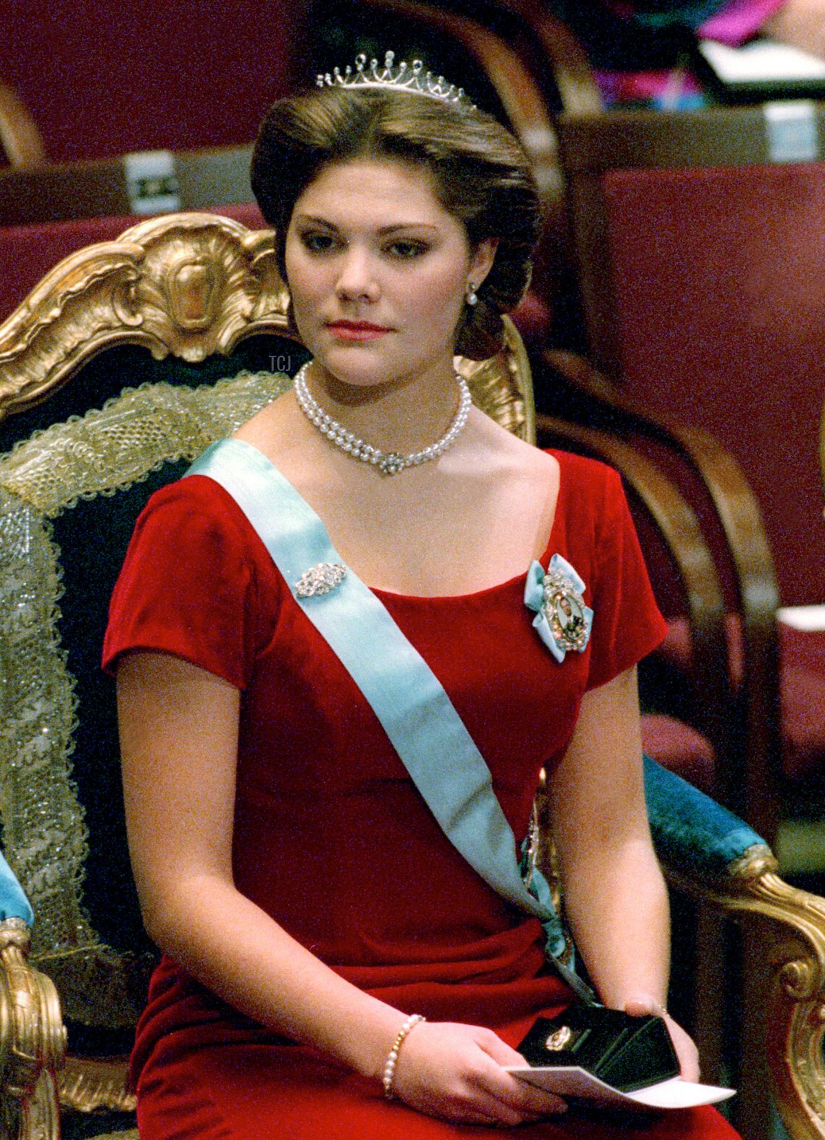 La Principessa ereditaria Vittoria partecipa alla cerimonia del Premio Nobel a Stoccolma, dicembre 1995