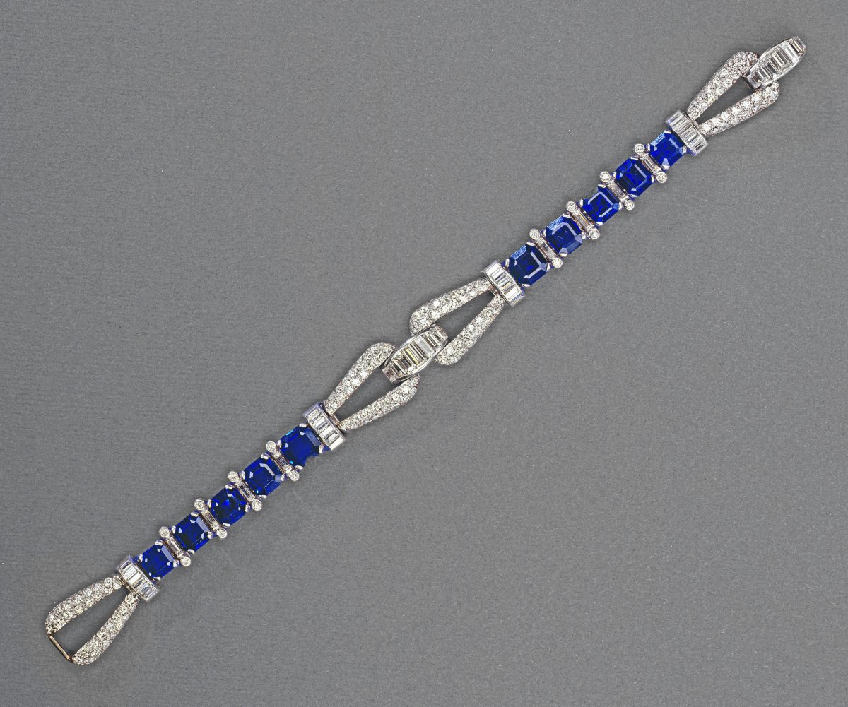 Cartier, Bracciale di Zaffiri e Diamanti, circa 1920