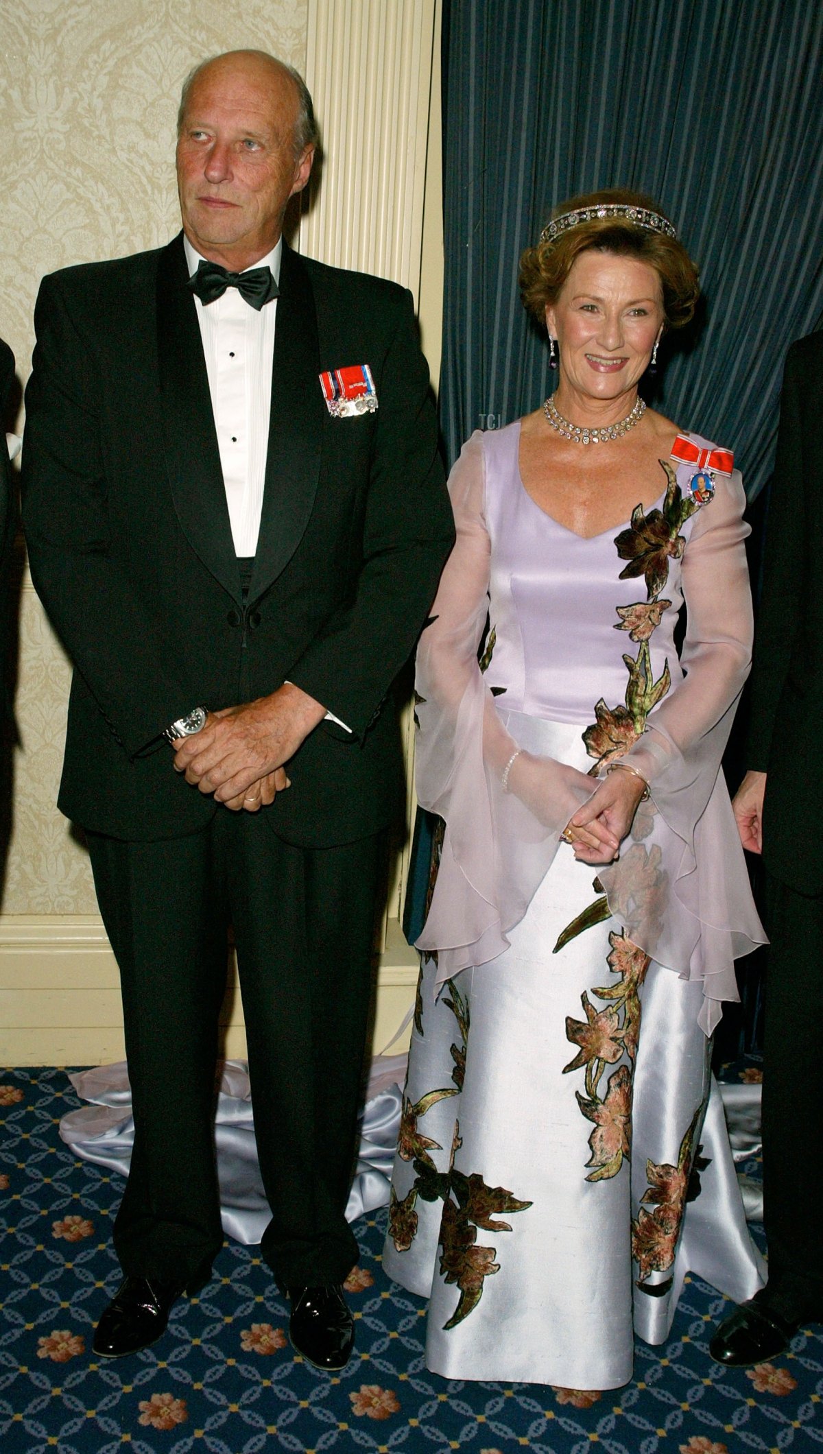 Il Re Harald V e la Regina Sonja di Norvegia partecipano alla Cena di Gala Annuale della American-Scandinavian Foundation il 15 ottobre 2002 a New York City