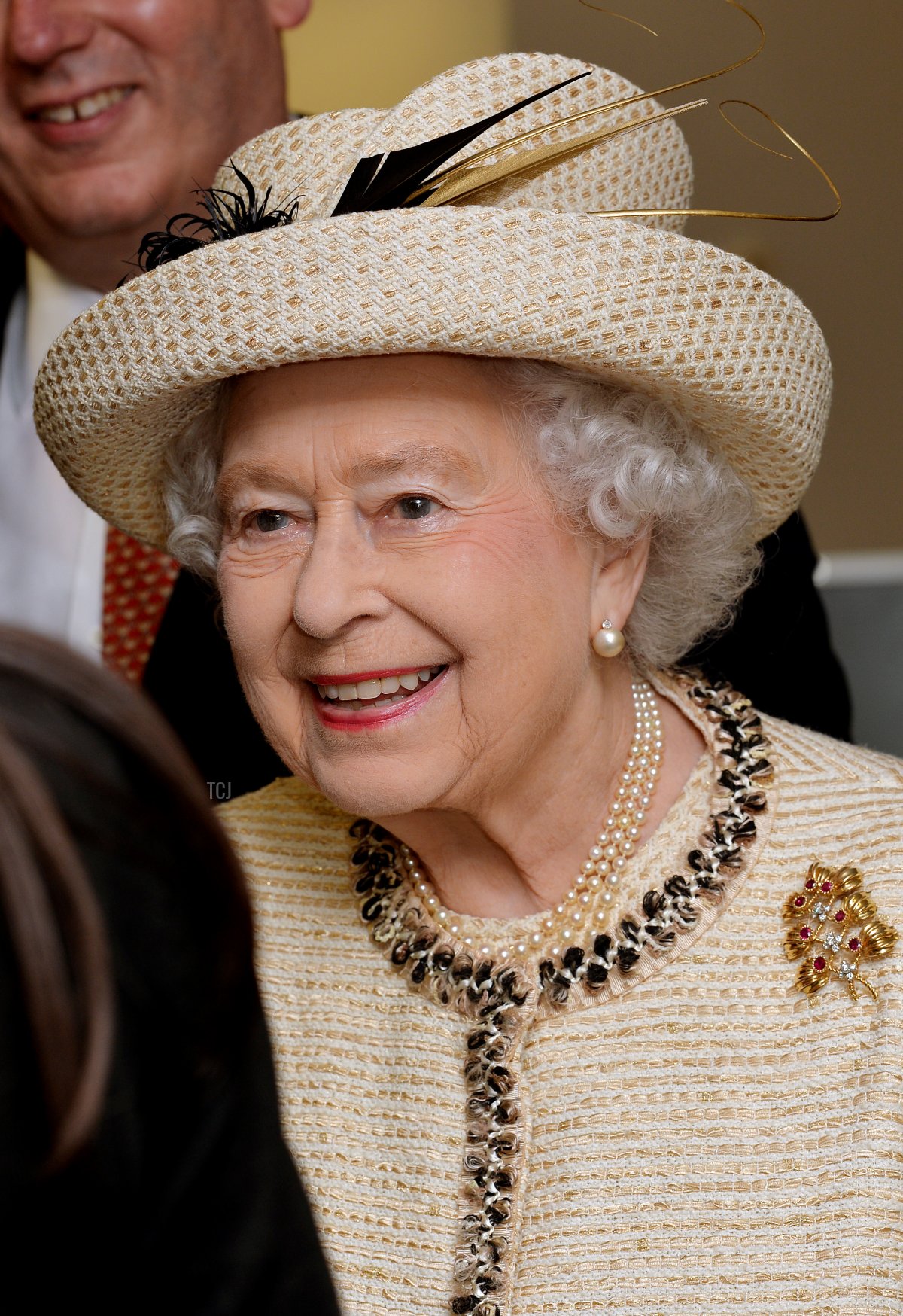 La regina Elisabetta II è vista durante la sua visita alla Royal Commonwealth Society a Westminster il 12 marzo 2014 a Londra, Inghilterra