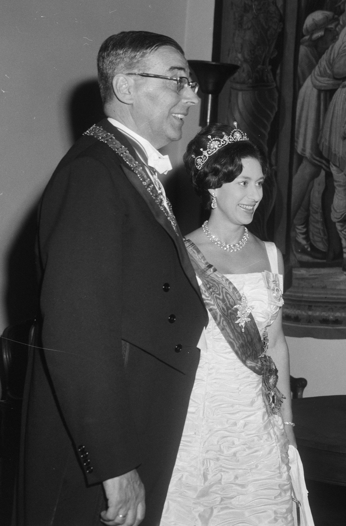 La Principessa Margaret e Lord Snowdon partecipano a una ricezione al Rijksmuseum di Amsterdam, maggio 1965