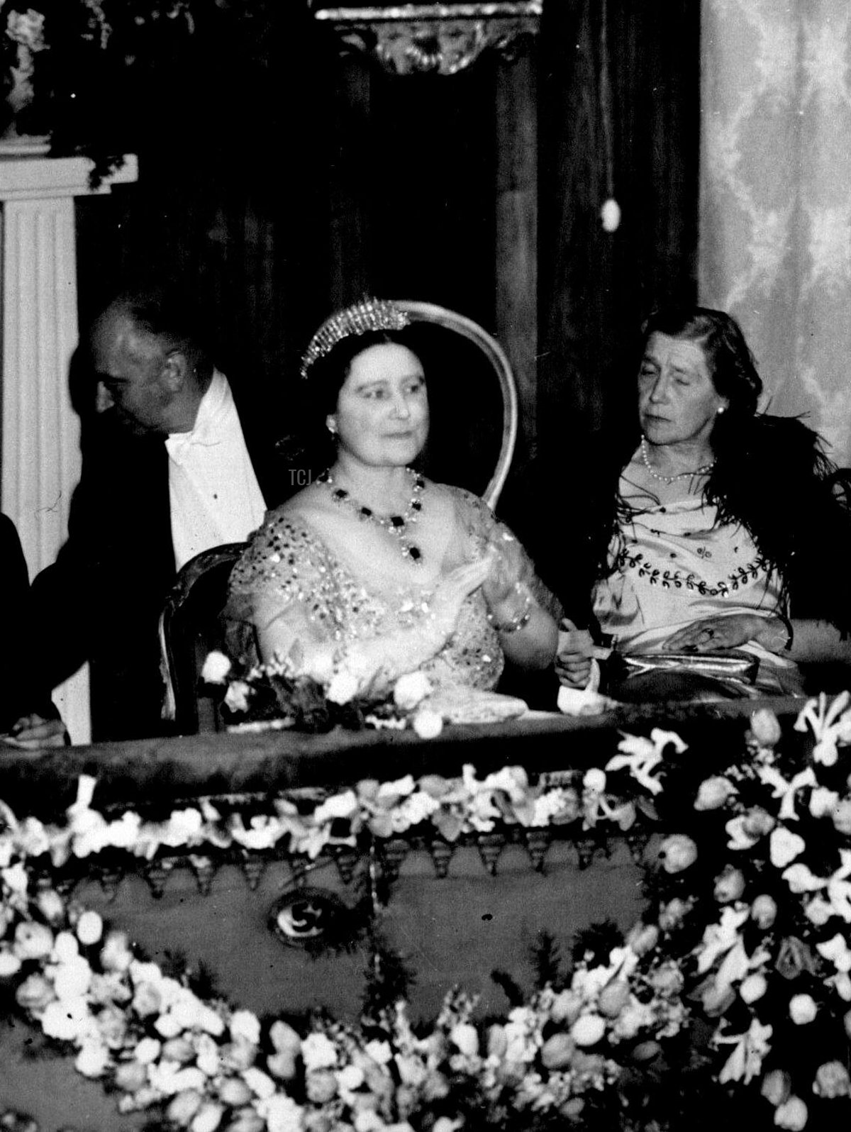 Queen And Princess Margaret At Covent Garden -- The Queen (left foreground) and Princess Margaret (right foreground) seen watching the performance of 