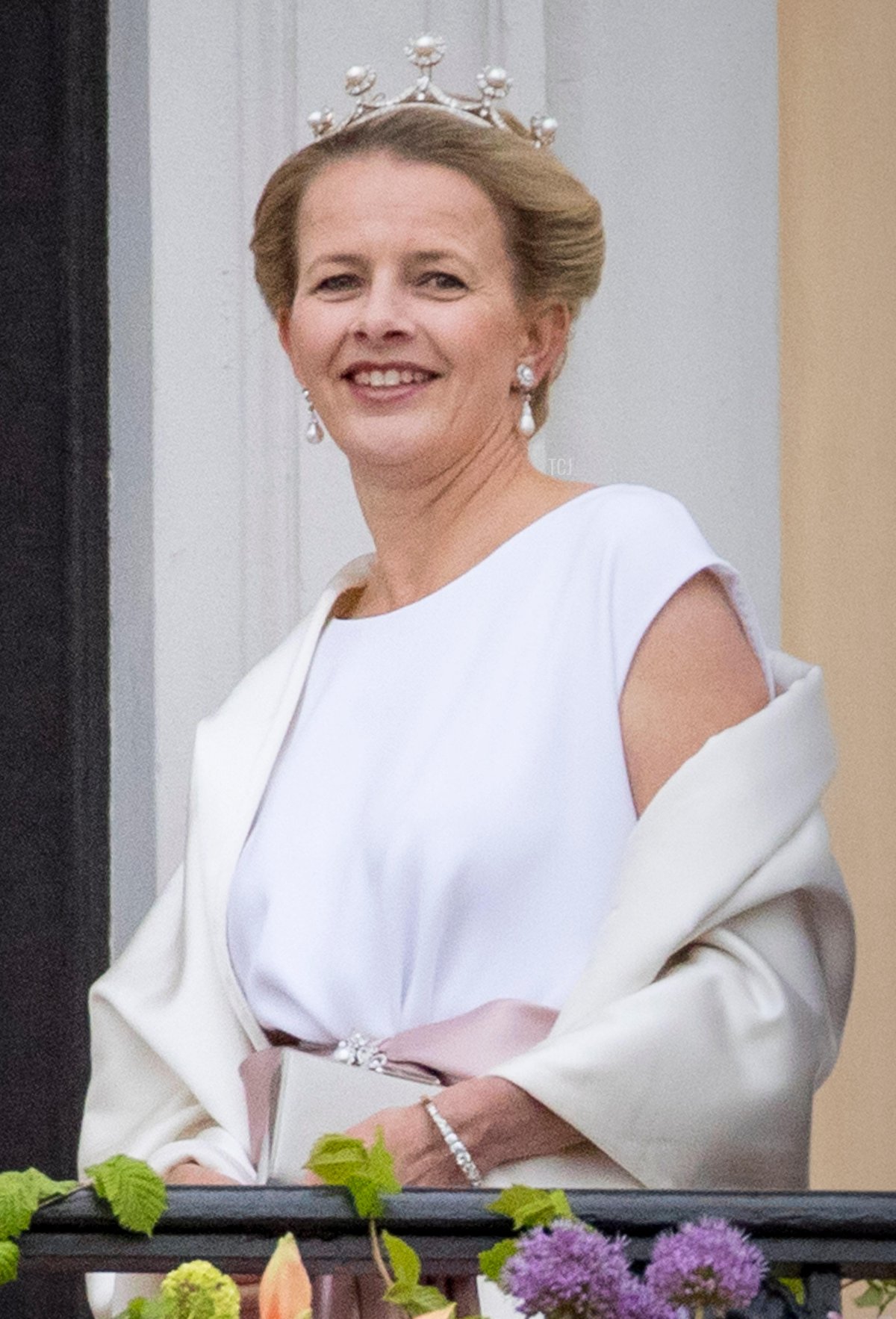 La principessa Mabel dei Paesi Bassi partecipa ai festeggiamenti per l'80° compleanno del Re Harald e della Regina Sonja di Norvegia al Palazzo Reale di Oslo, Norvegia, 9 maggio 2017