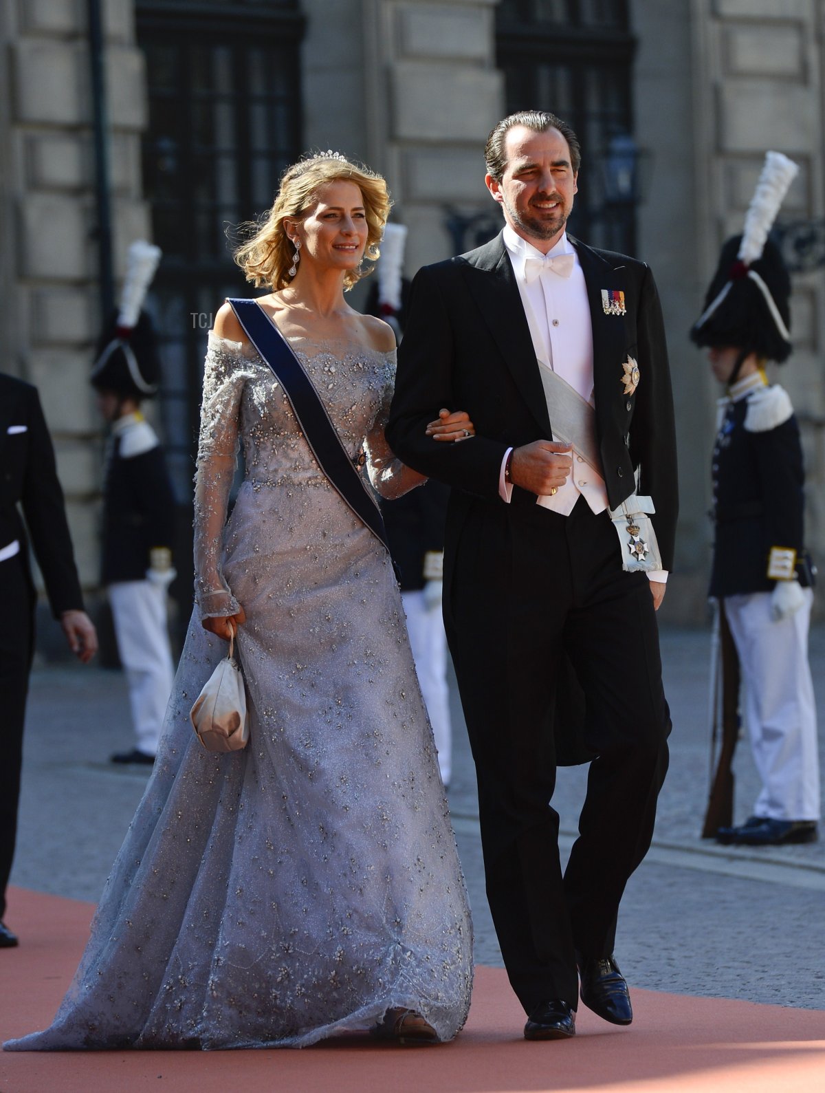 Il Principe Nikolaos di Grecia (R) e la Principessa Tatiana di Grecia partecipano al matrimonio reale del Principe Carl Philip di Svezia e Sofia Hellqvist al Palazzo Reale il 13 giugno 2015 a Stoccolma, Svezia