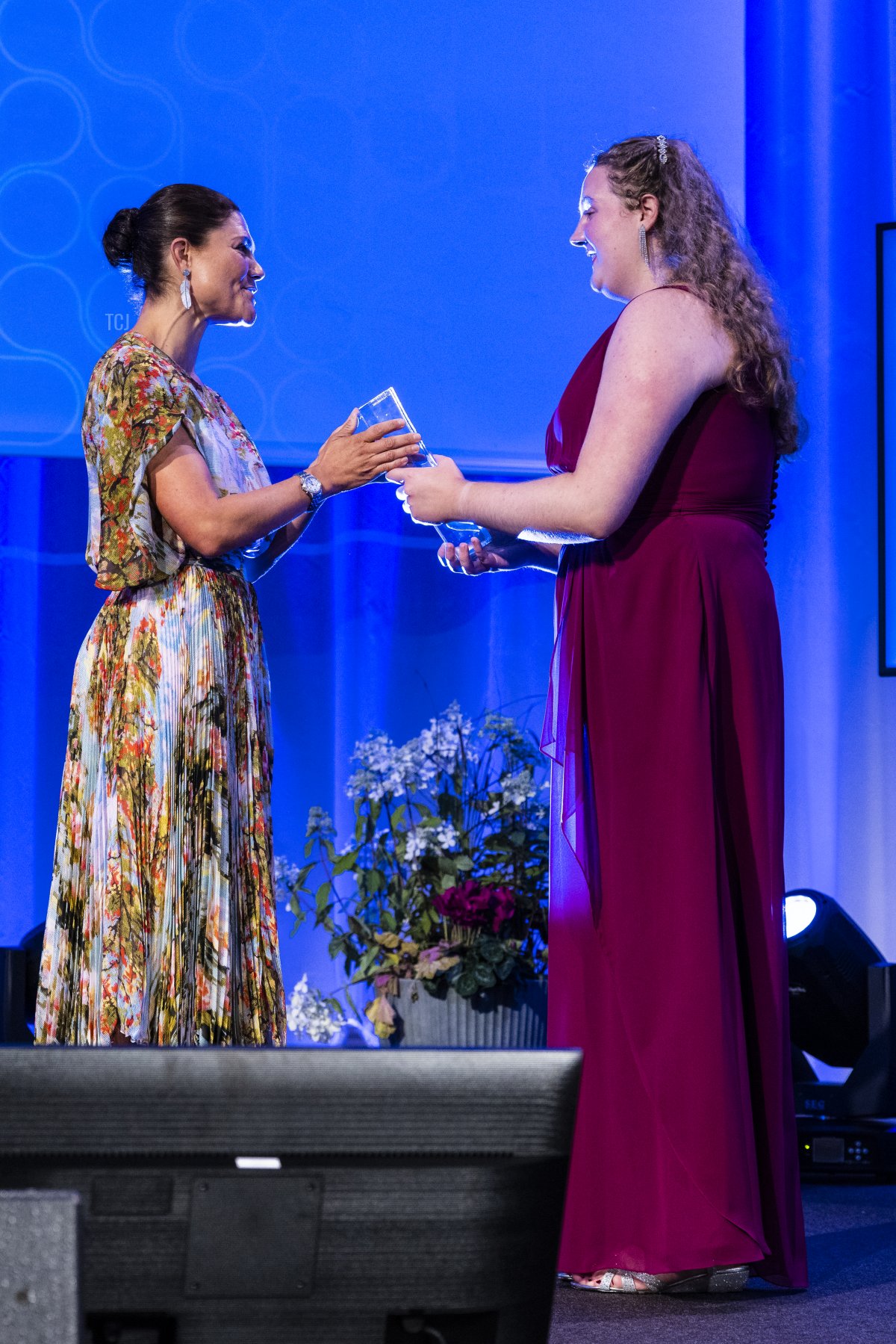 La principessa ereditaria Victoria di Svezia partecipa alla cerimonia di premiazione del Junior Water Prize a Stoccolma il 30 agosto 2022