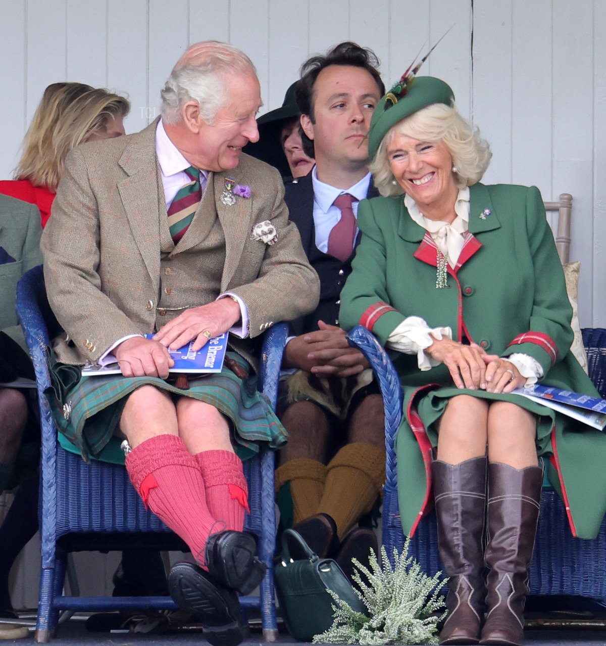 Prince Charles, Prince of Wales, known as the Duke of Rothesay when in Scotland and Camilla, Duchess of Cornwall attend the Braemar Highland Gathering at the Princess Royal & Duke of Fife Memorial Park on September 03, 2022 in Braemar, Scotland