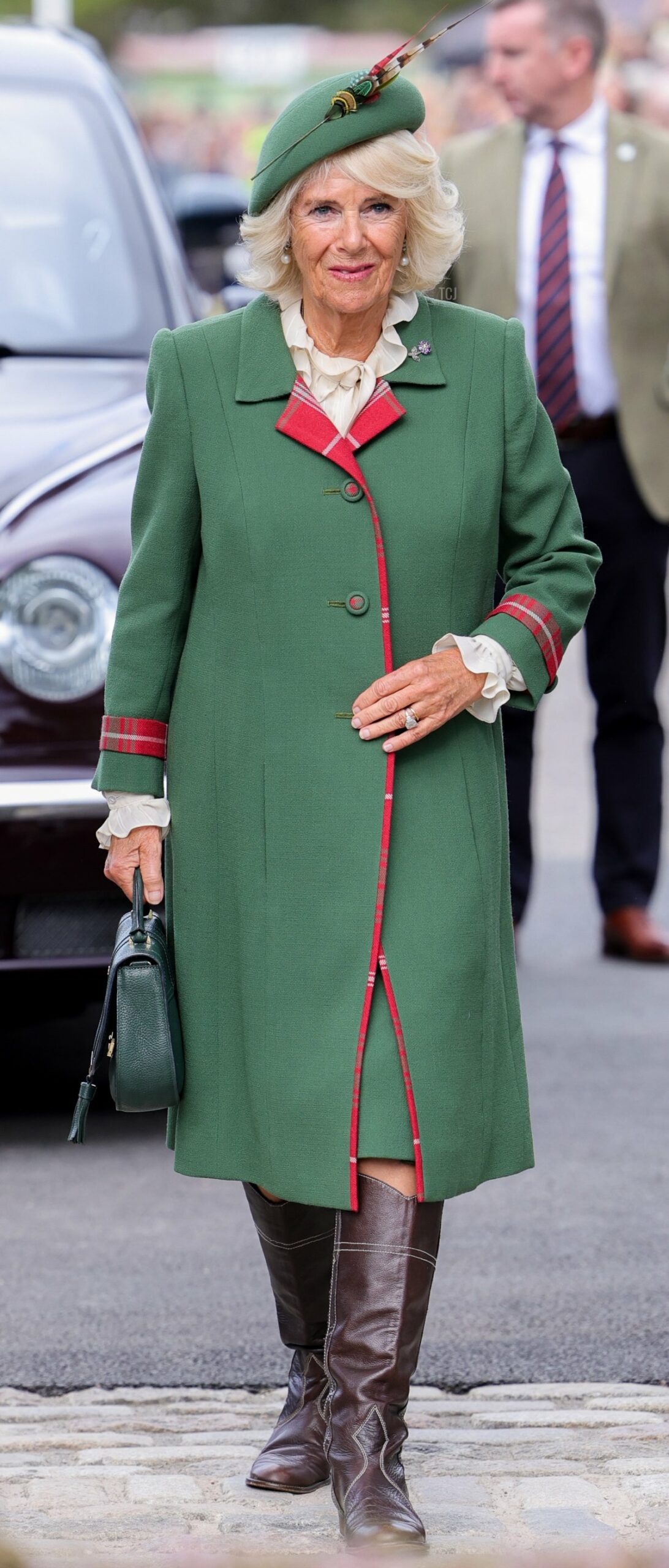 Camilla, Duchess of Cornwall attends the Braemar Highland Gathering at the Princess Royal & Duke of Fife Memorial Park on September 03, 2022 in Braemar, Scotland