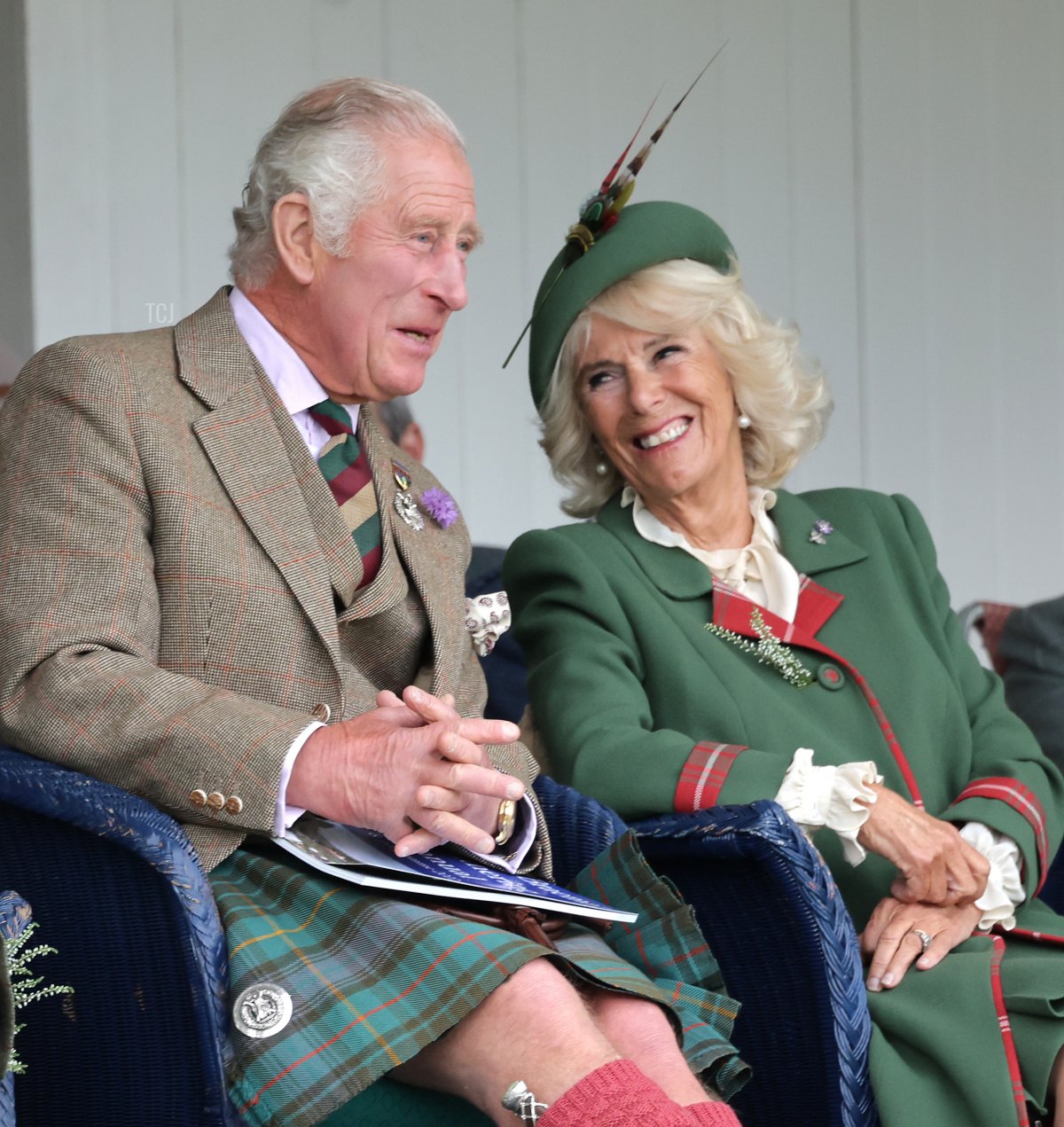 Prince Charles, Prince of Wales, known as the Duke of Rothesay when in Scotland and Camilla, Duchess of Cornwall attend the Braemar Highland Gathering at the Princess Royal & Duke of Fife Memorial Park on September 03, 2022 in Braemar, Scotland