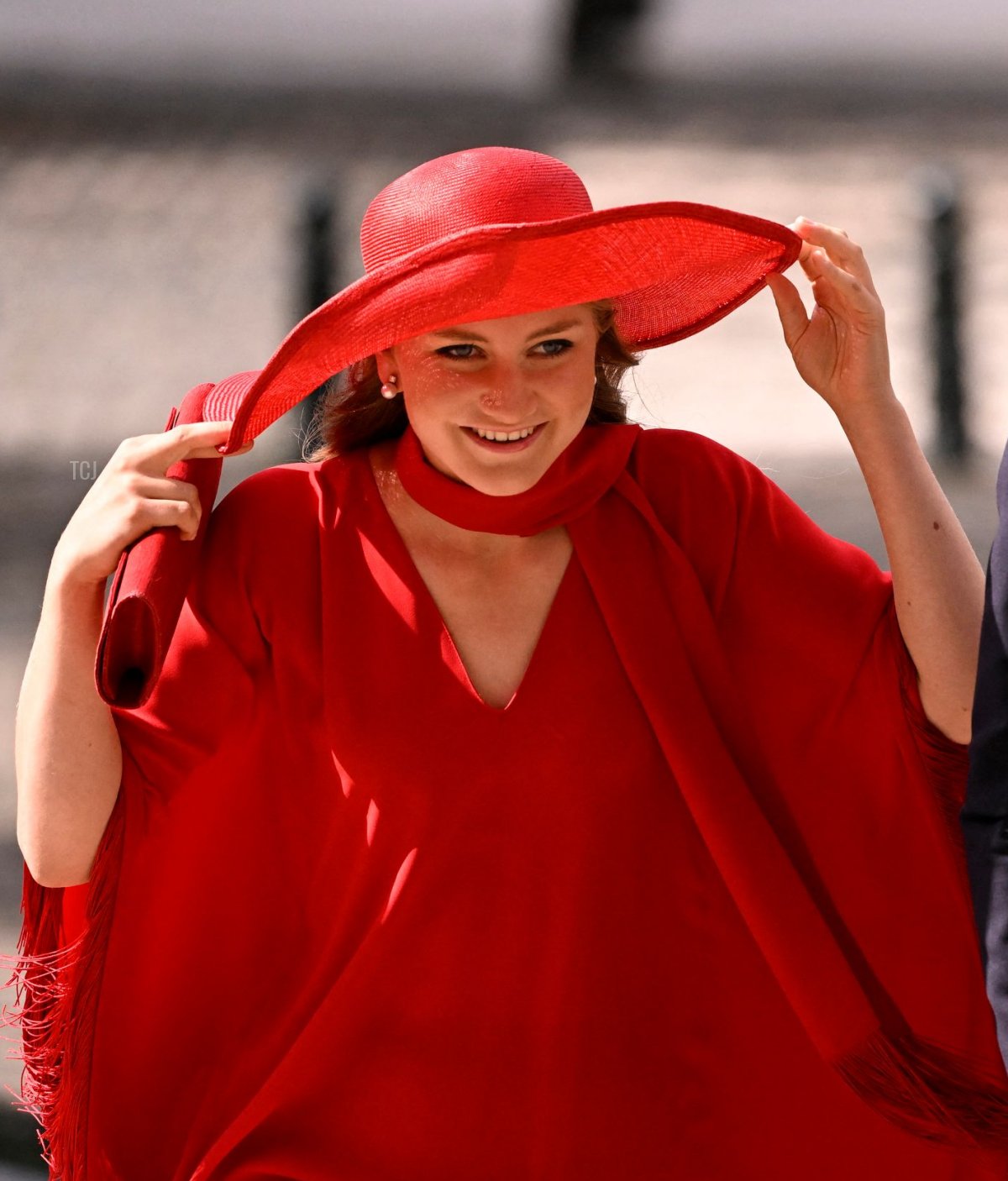 La Principessa Ereditaria Elisabetta e il Principe Emmanuel fotografati mentre arrivano alla cerimonia di matrimonio della Principessa Maria-Laura del Belgio e William Isvy, presso la Cattedrale di San Michele e San Gudula, sabato 10 settembre 2022, a Bruxelles