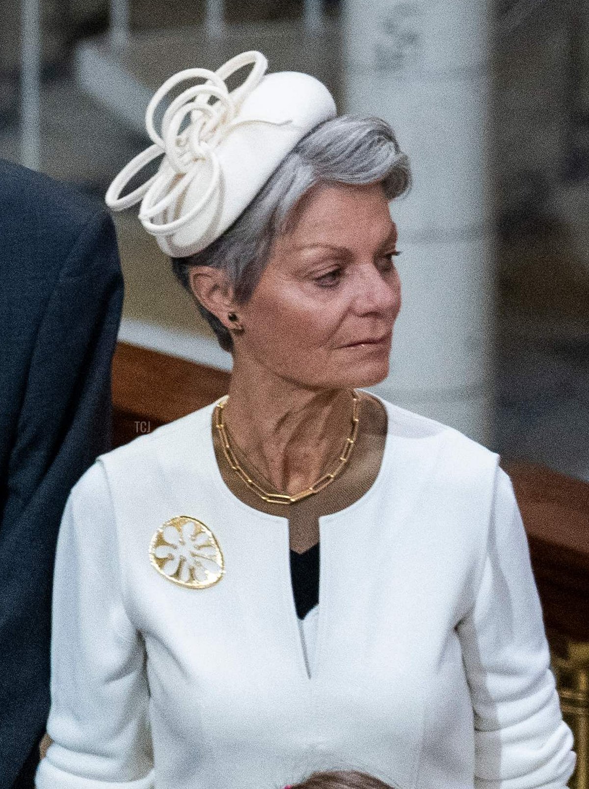 La Contessa Sussie di Rosenborg partecipa a un servizio per segnare il 50° anniversario dell'accesso al trono della Regina Margherita II di Danimarca, presso la Cattedrale di Copenaghen, l'11 settembre 2022