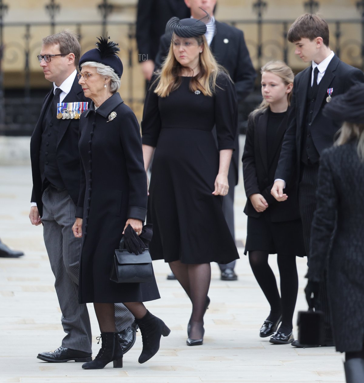 Alexander Windsor, Conte di Ulster e Birgitte, Duchessa di Gloucester arrivano a Westminster Abbey prima del funerale di stato della Regina Elisabetta II il 19 settembre 2022 a Londra, Inghilterra