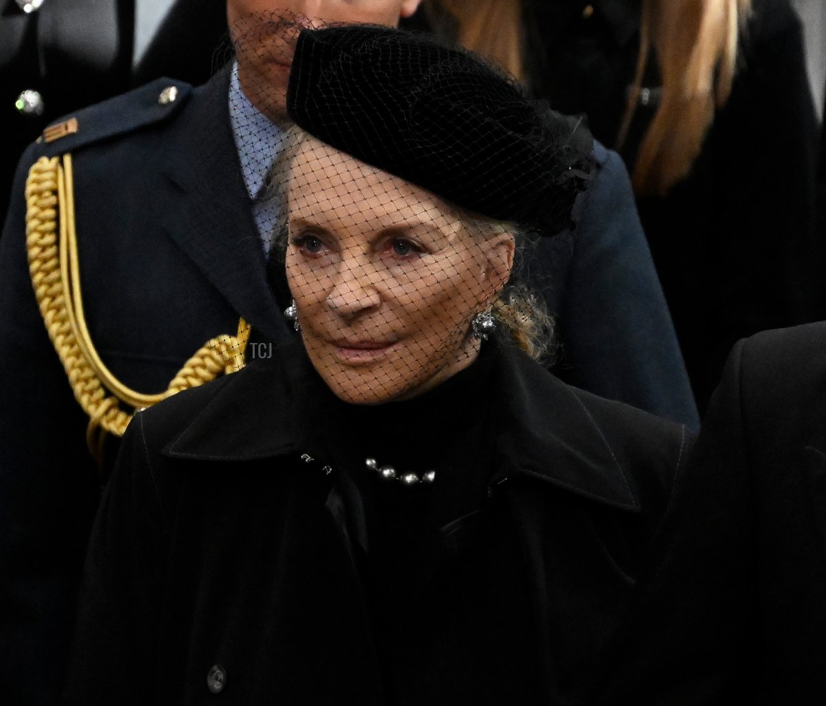 Sophie Winkleman, Principessa Michael di Kent, Lord Frederick Windsor e George Gilman durante il funerale di stato della Regina Elisabetta II a Westminster Abbey il 19 settembre 2022 a Londra, Inghilterra