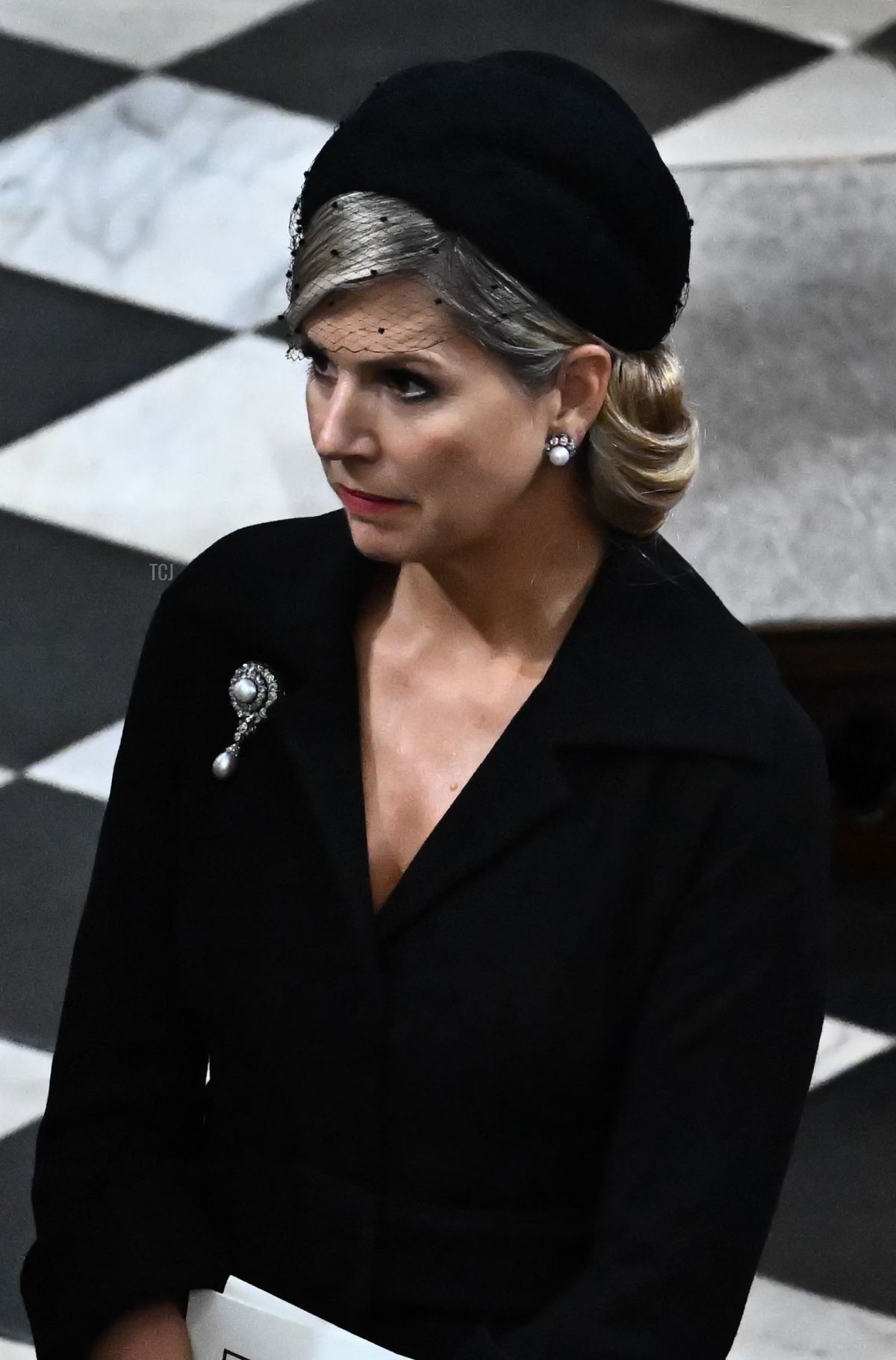 La Principessa Beatrix dei Paesi Bassi (L), il Re Willem-Alexander dei Paesi Bassi (C) e la Regina Maxima dei Paesi Bassi (R) lasciano l'Abbazia di Westminster il 19 settembre 2022 a Londra, Inghilterra