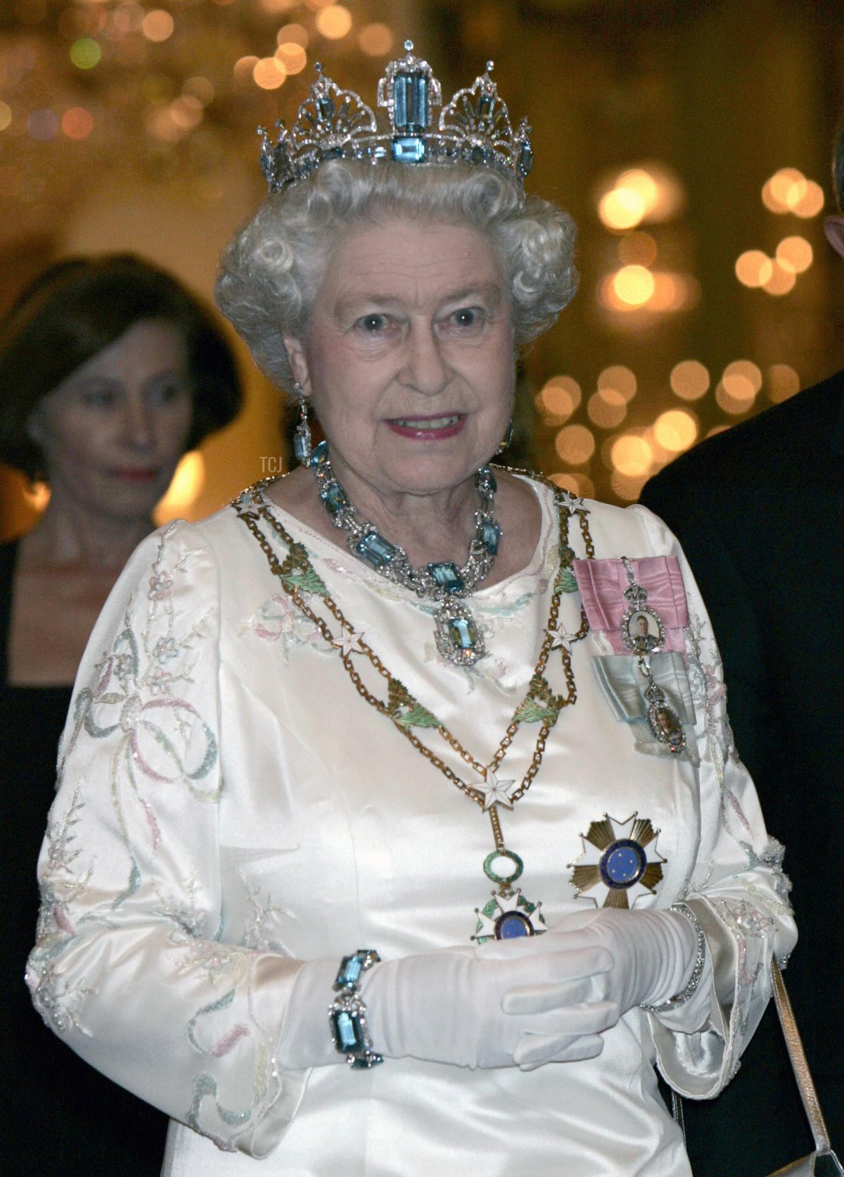 La Regina Elisabetta II partecipa a un banchetto di Stato a Buckingham Palace, Londra, 07 marzo 2006, in onore del presidente brasiliano Mr Luiz Inacio Lula de Silva