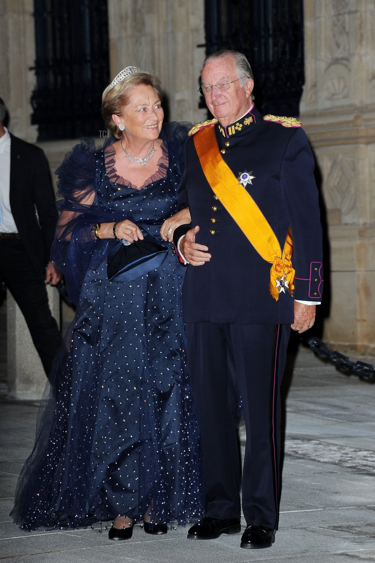 La regina Paola del Belgio e il re Alberto II del Belgio partecipano alla cena di gala per il matrimonio del principe Guillaume di Lussemburgo e Stephanie de Lannoy al Palazzo Granducale il 19 ottobre 2012 a Lussemburgo, Lussemburgo