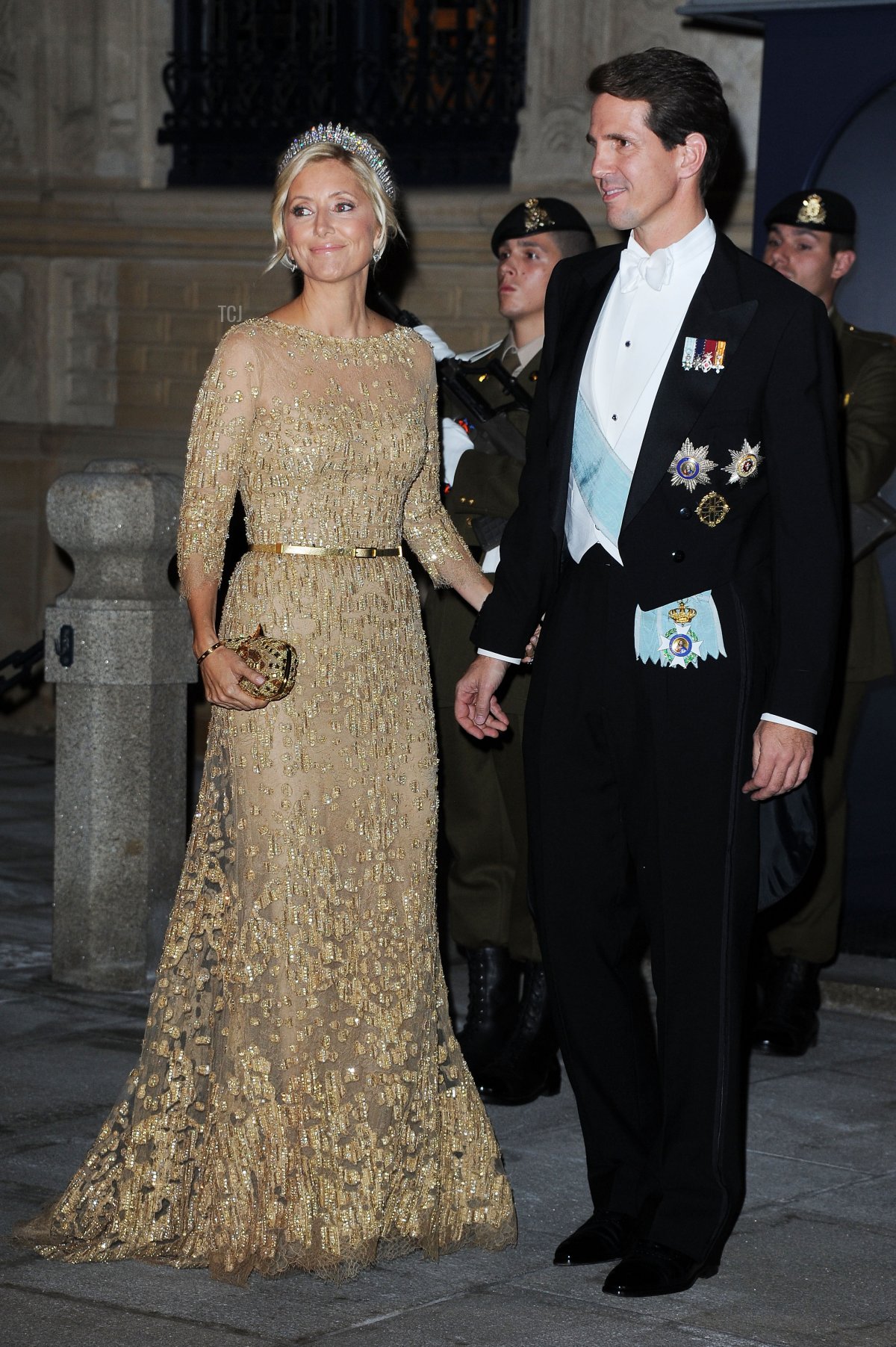 Il Principe Pavlos di Grecia e la Principessa Marie Chantal di Grecia partecipano alla cena di gala per il matrimonio del Principe Guillaume di Lussemburgo e Stephanie de Lannoy al Palazzo Granducale il 19 ottobre 2012 a Lussemburgo