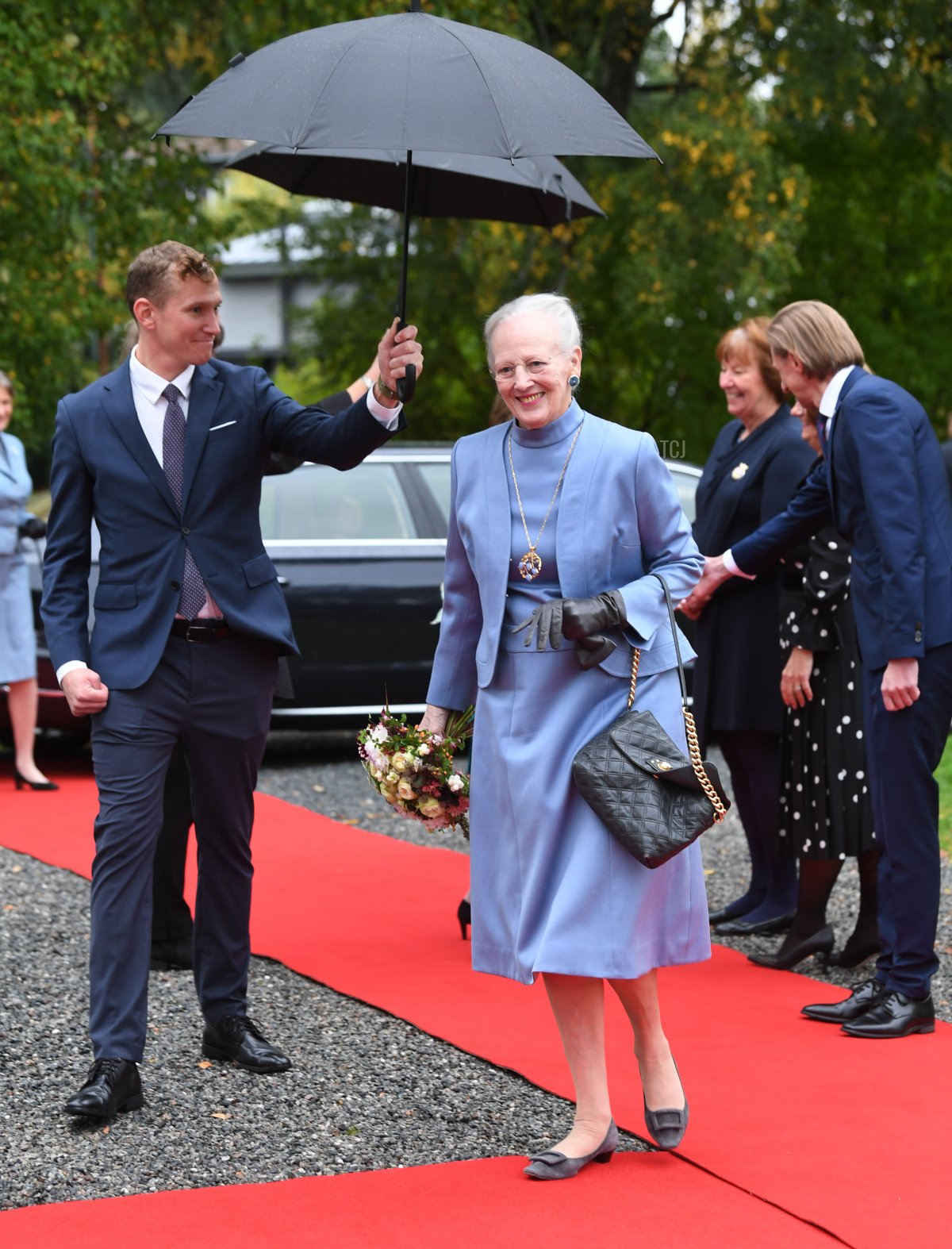 La regina Margrethe di Danimarca arriva a Nordens Hus come ricevente dei Language Awards dell'Associazione Nordica il 26 settembre 2022 a Oslo, Norvegia