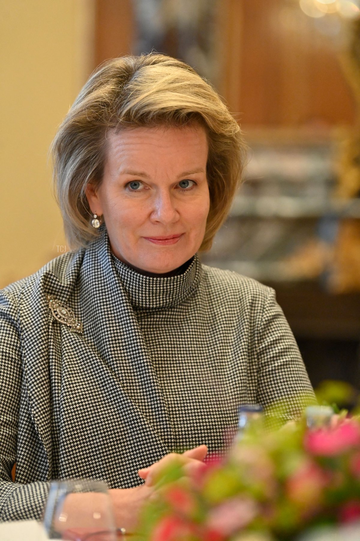 Queen Mathilde during a royal visit to the new BNP Paribas Fortis headquarters in Brussels on September 28, 2022